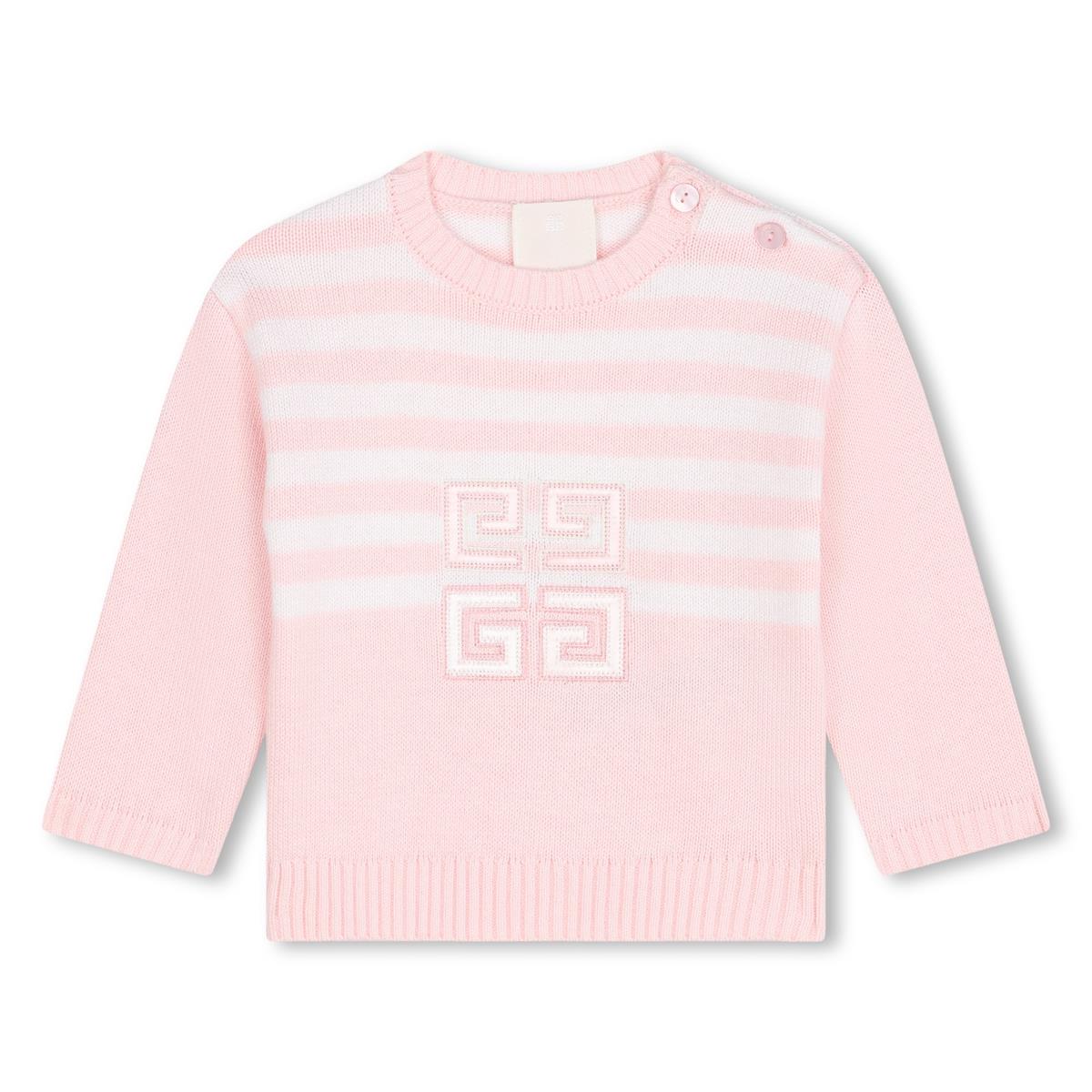 Baby Girls Pink Stripes Cotton Sweater