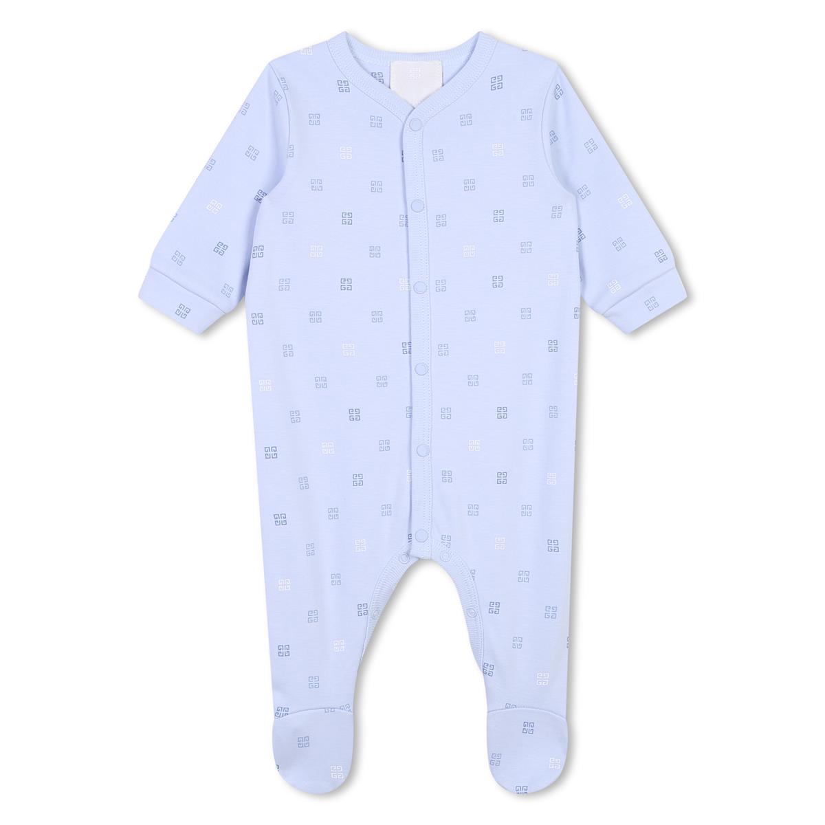 Baby Boys Blue Cotton Babysuit