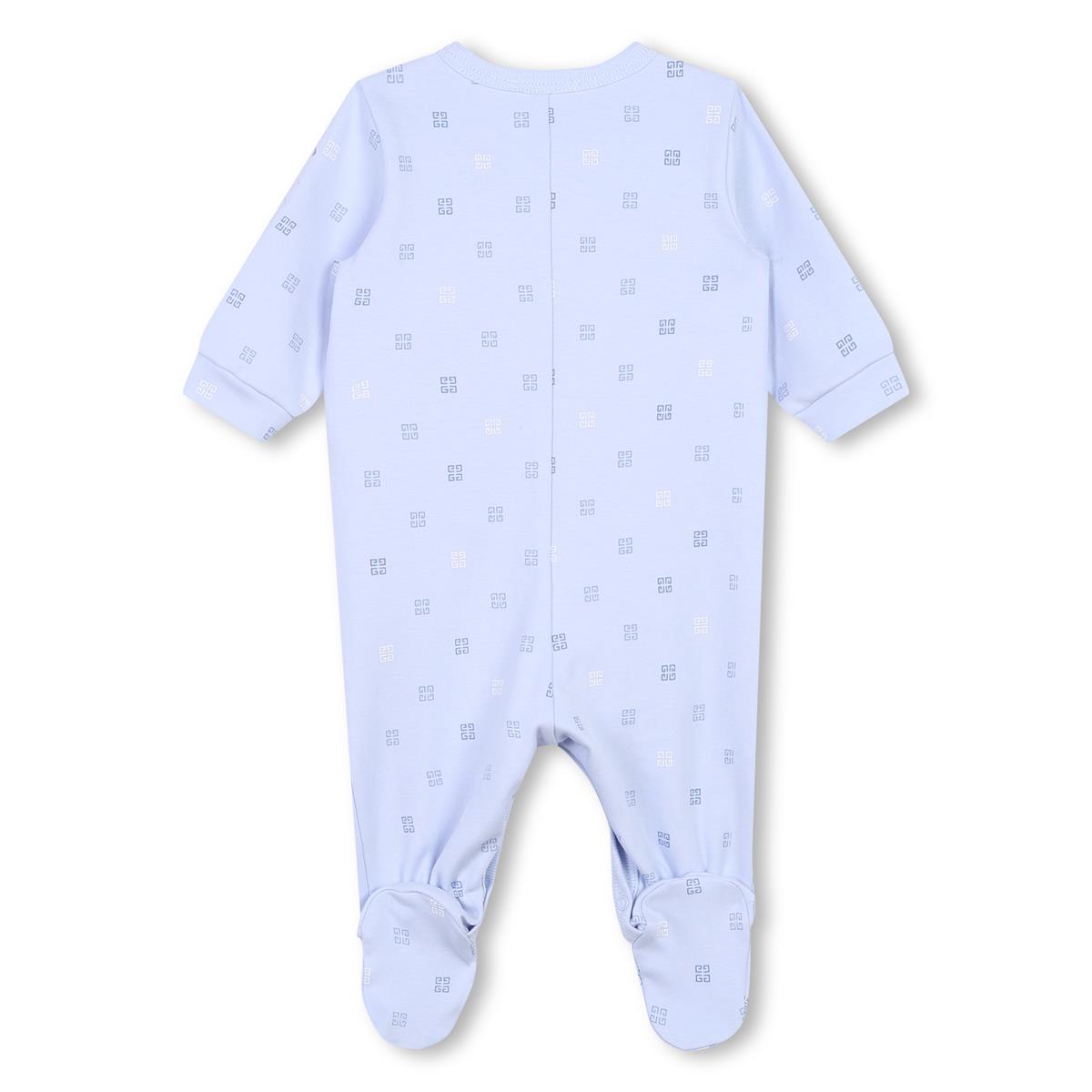 Baby Boys Blue Cotton Babysuit