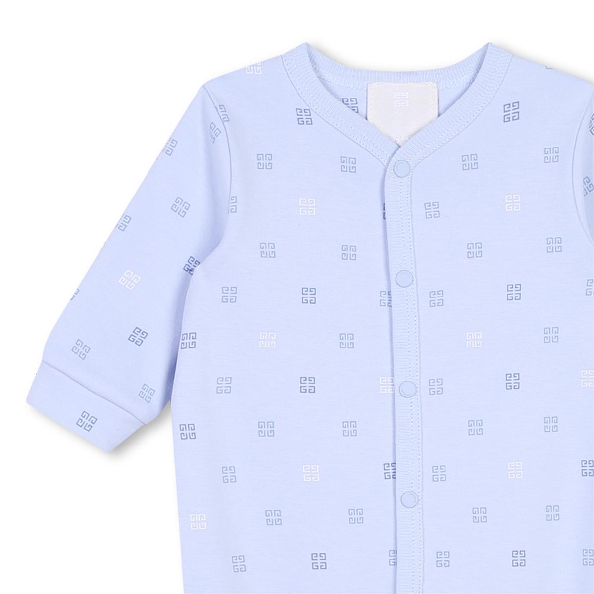 Baby Boys Blue Cotton Babysuit