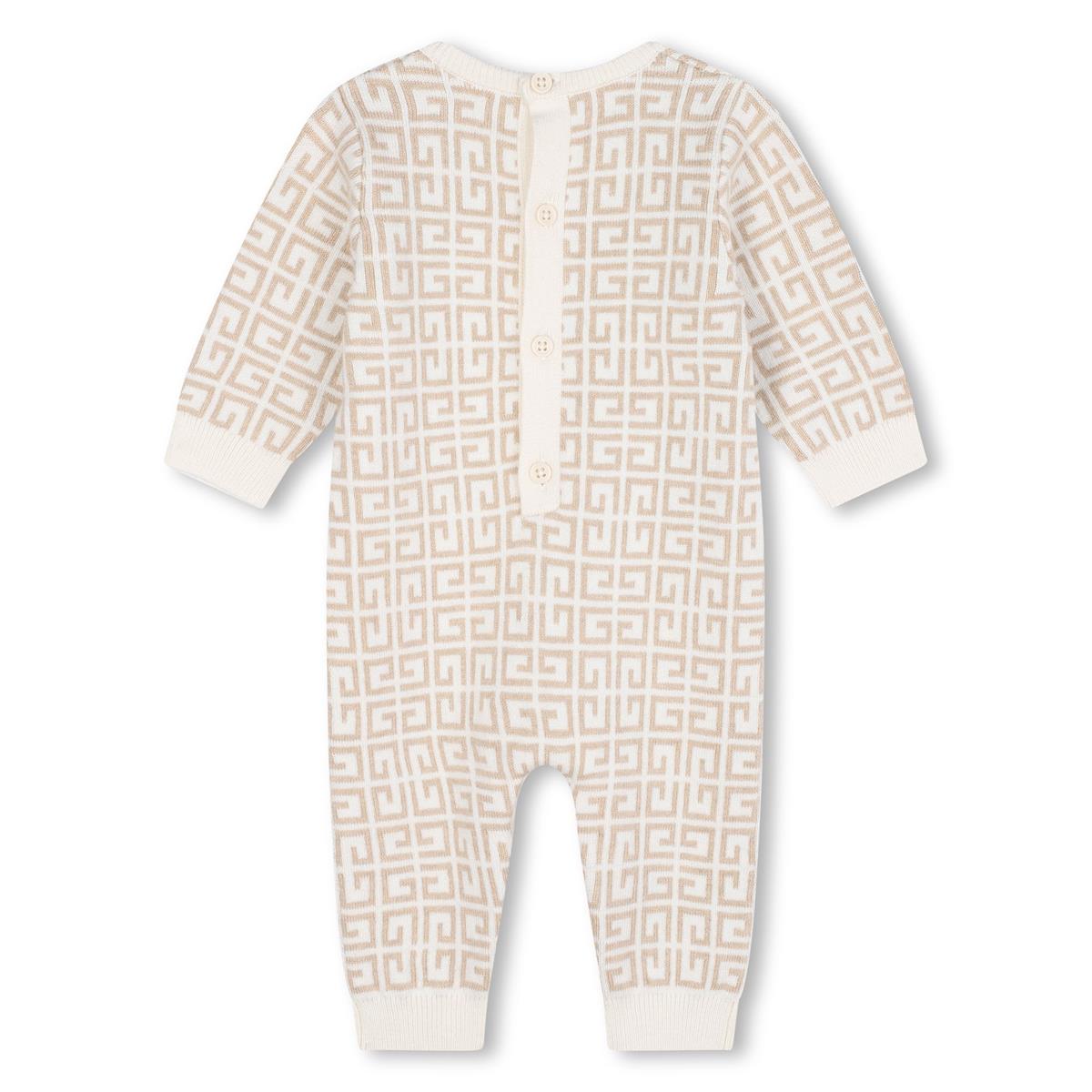 Baby Boys & Girls Beige Cotton Babysuit Set