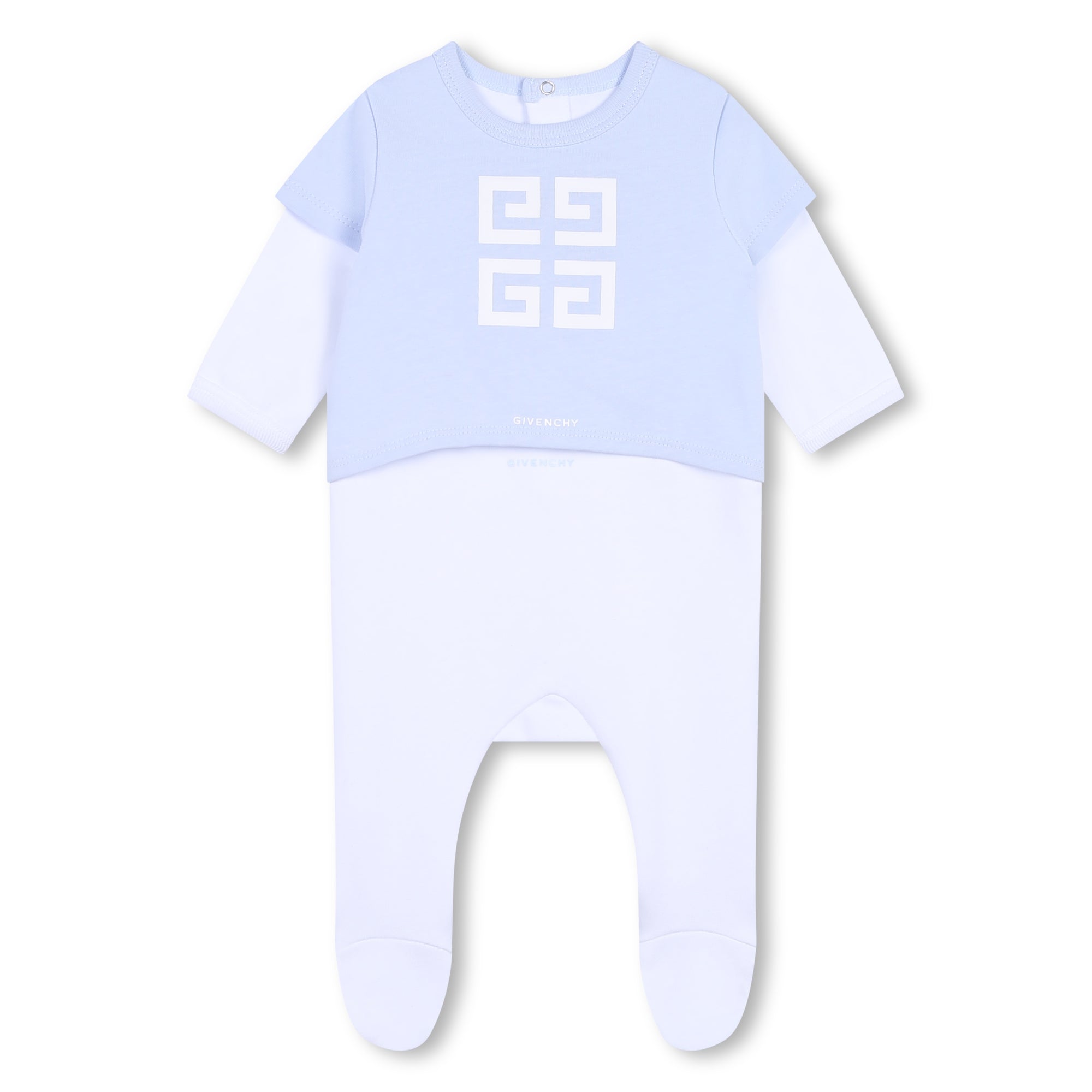 Baby Boys & Girls Light Blue Cotton Babysuit Set