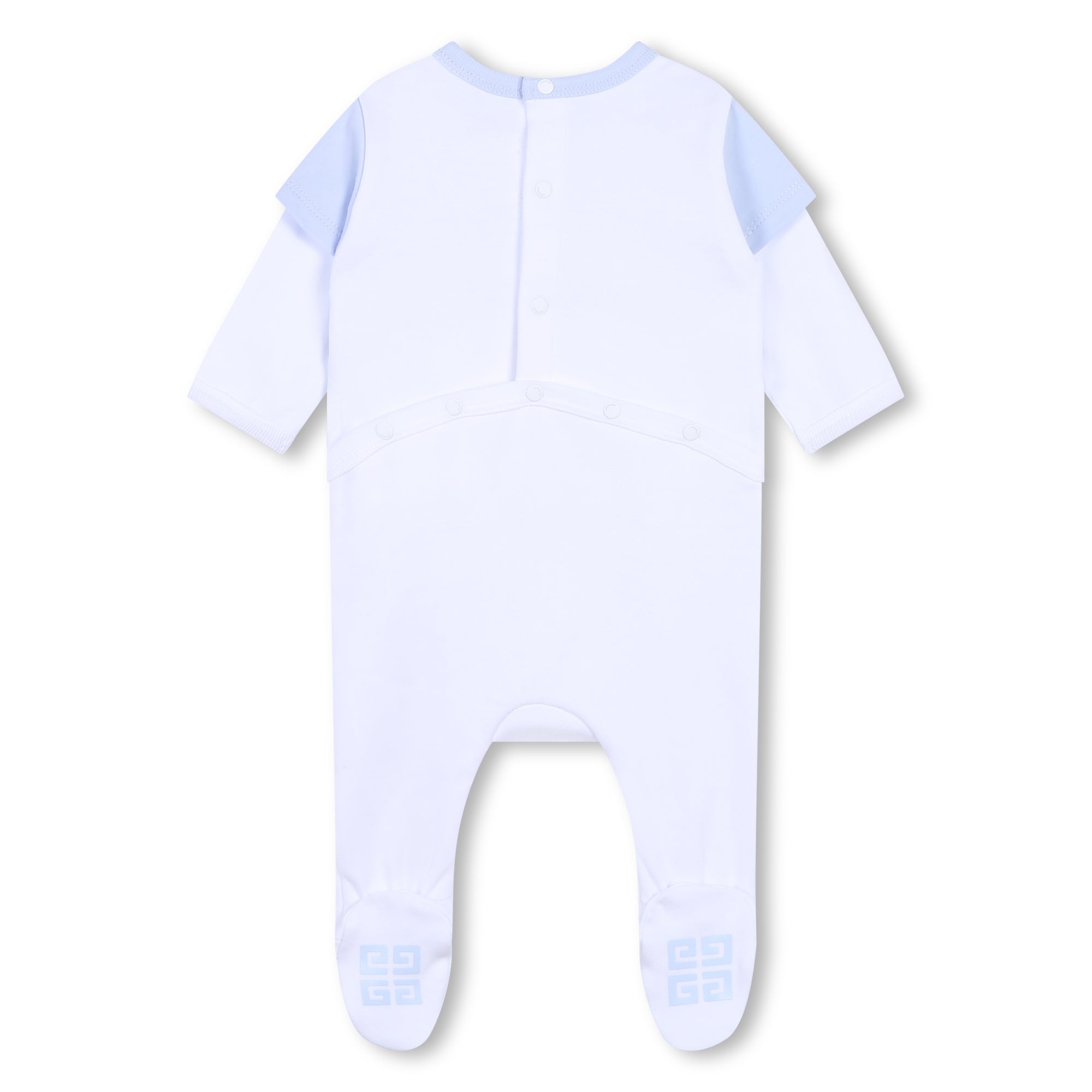 Baby Boys & Girls Light Blue Cotton Babysuit Set