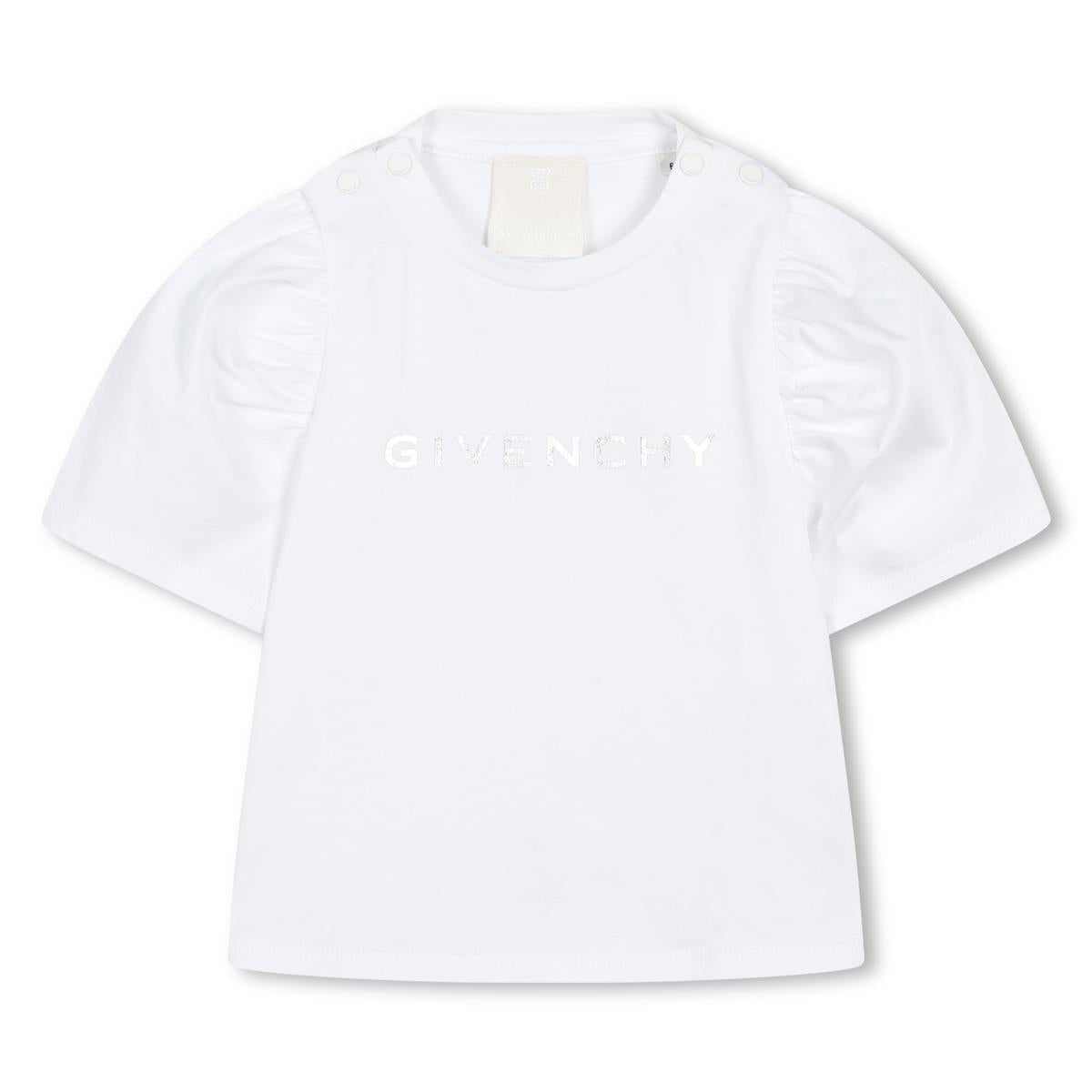 Baby Girls White Logo Cotton T-Shirt