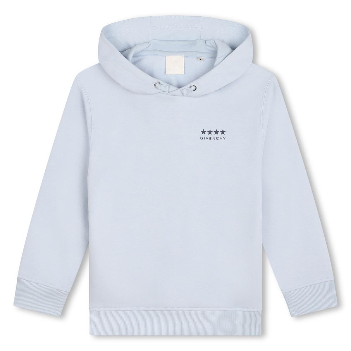 Boys Light Blue Hooded Cotton Sweatshirt