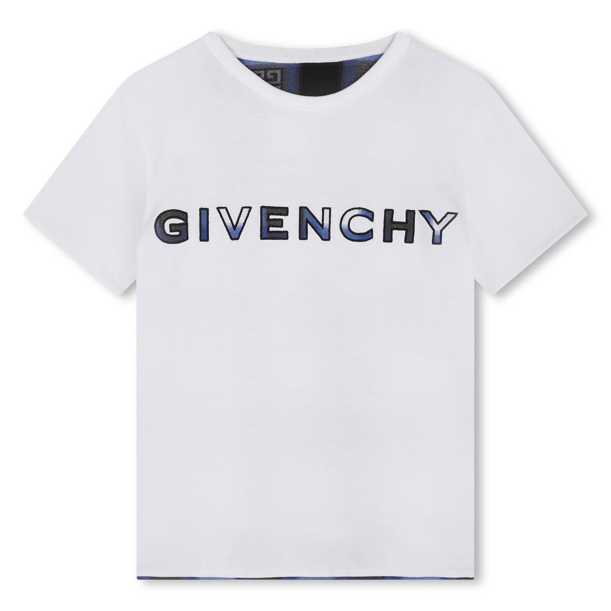 Boys White Logo Cotton T-Shirt