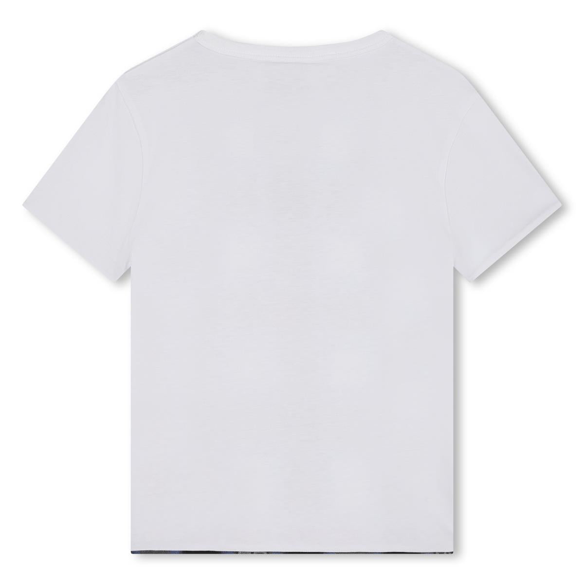 Boys White Logo Cotton T-Shirt