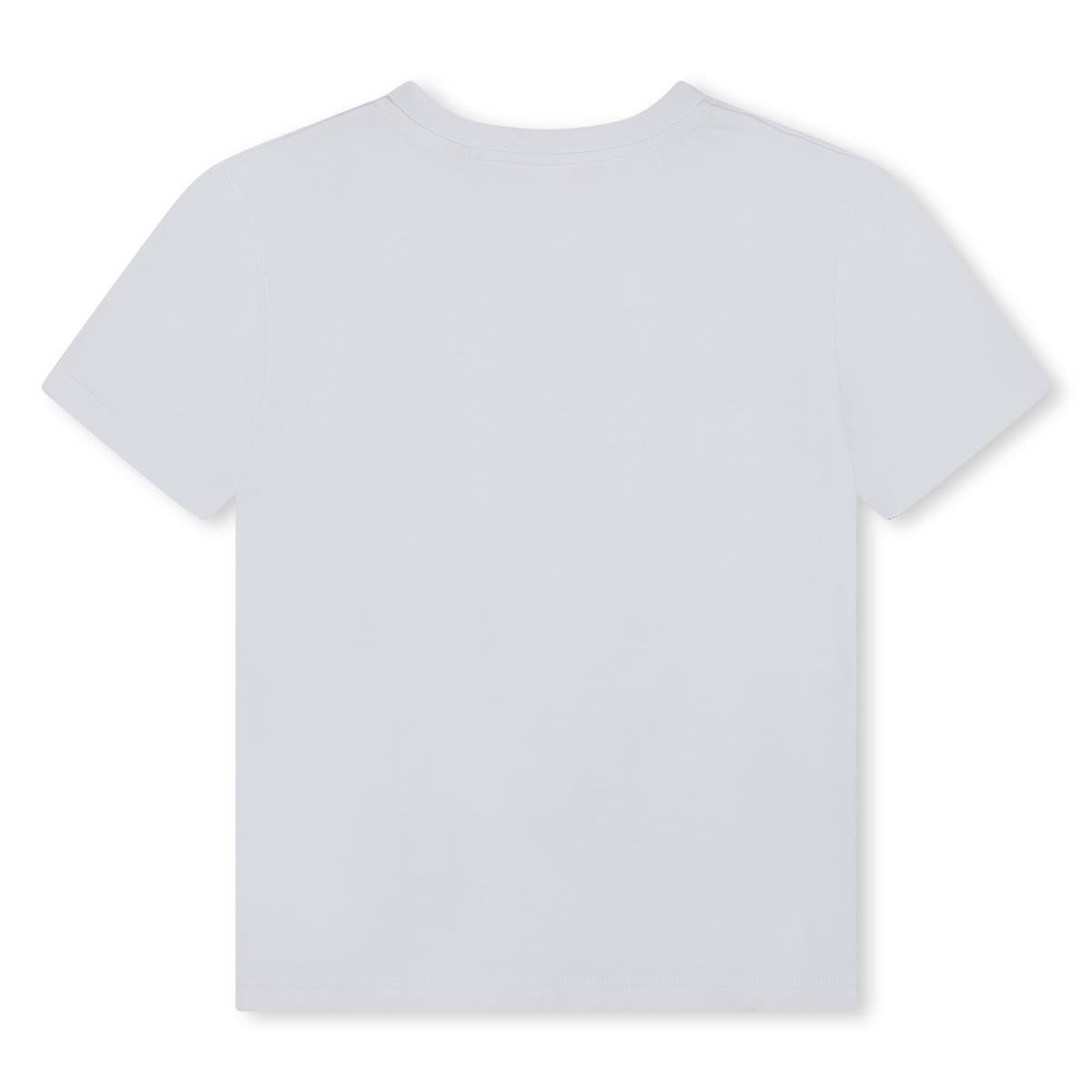 Boys White Logo Cotton T-Shirt