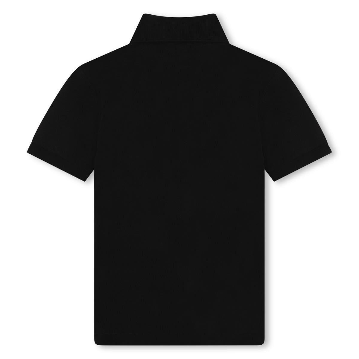 Boys Black Cotton Polo Shirt