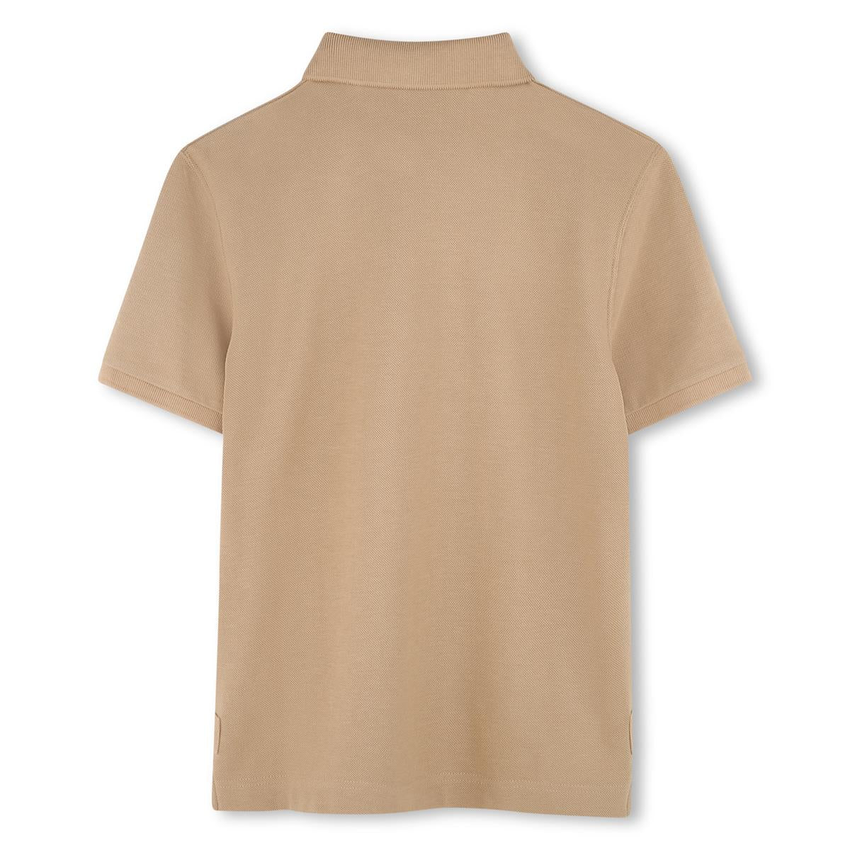 Boys Beige Cotton Polo Shirt