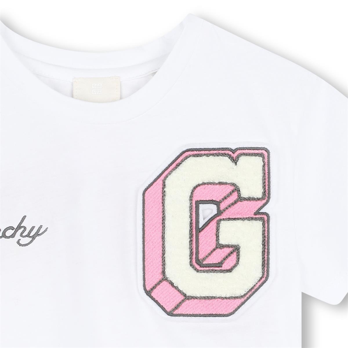 Girls White Cotton T-Shirt