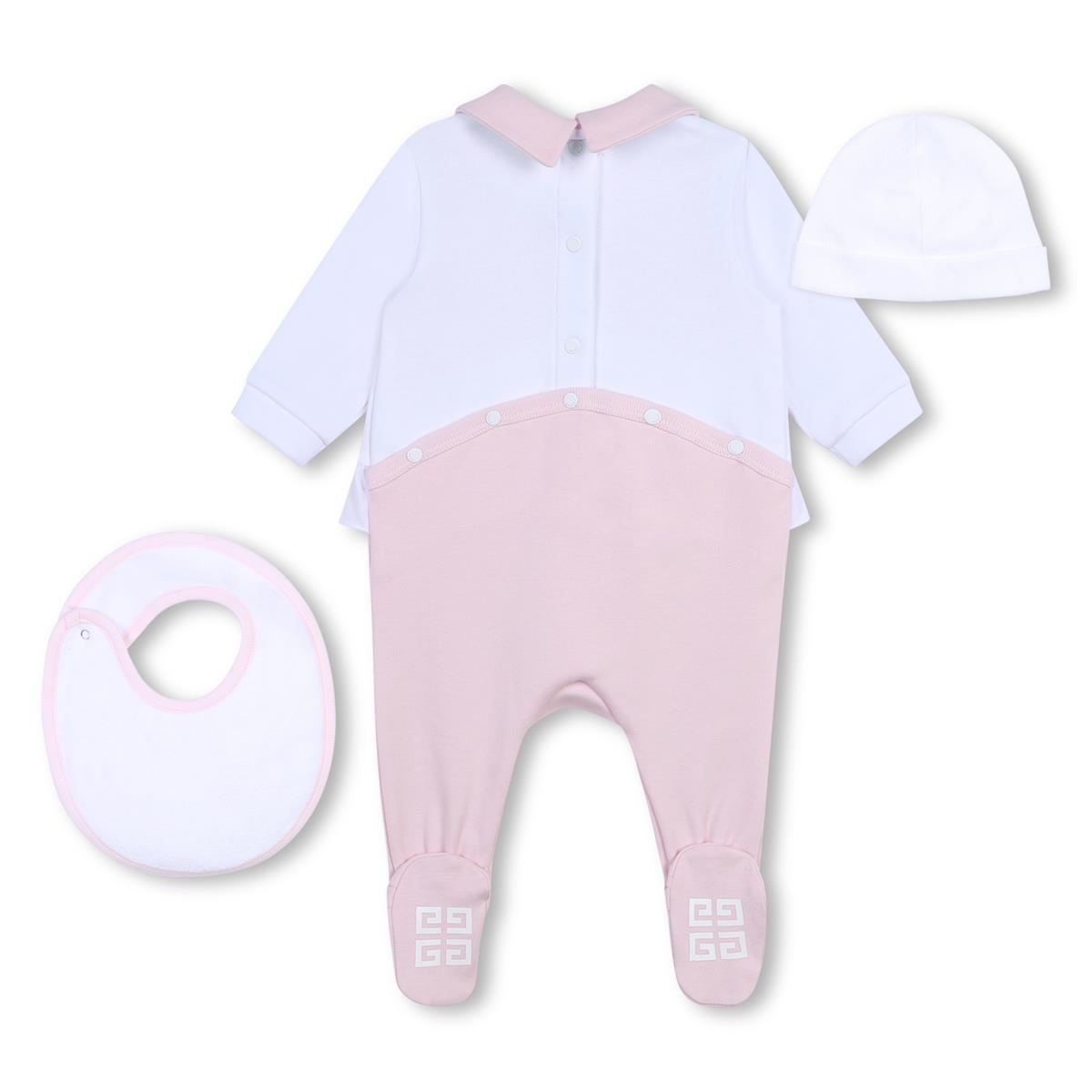 Baby Girls Pink Cotton Babysuit Set