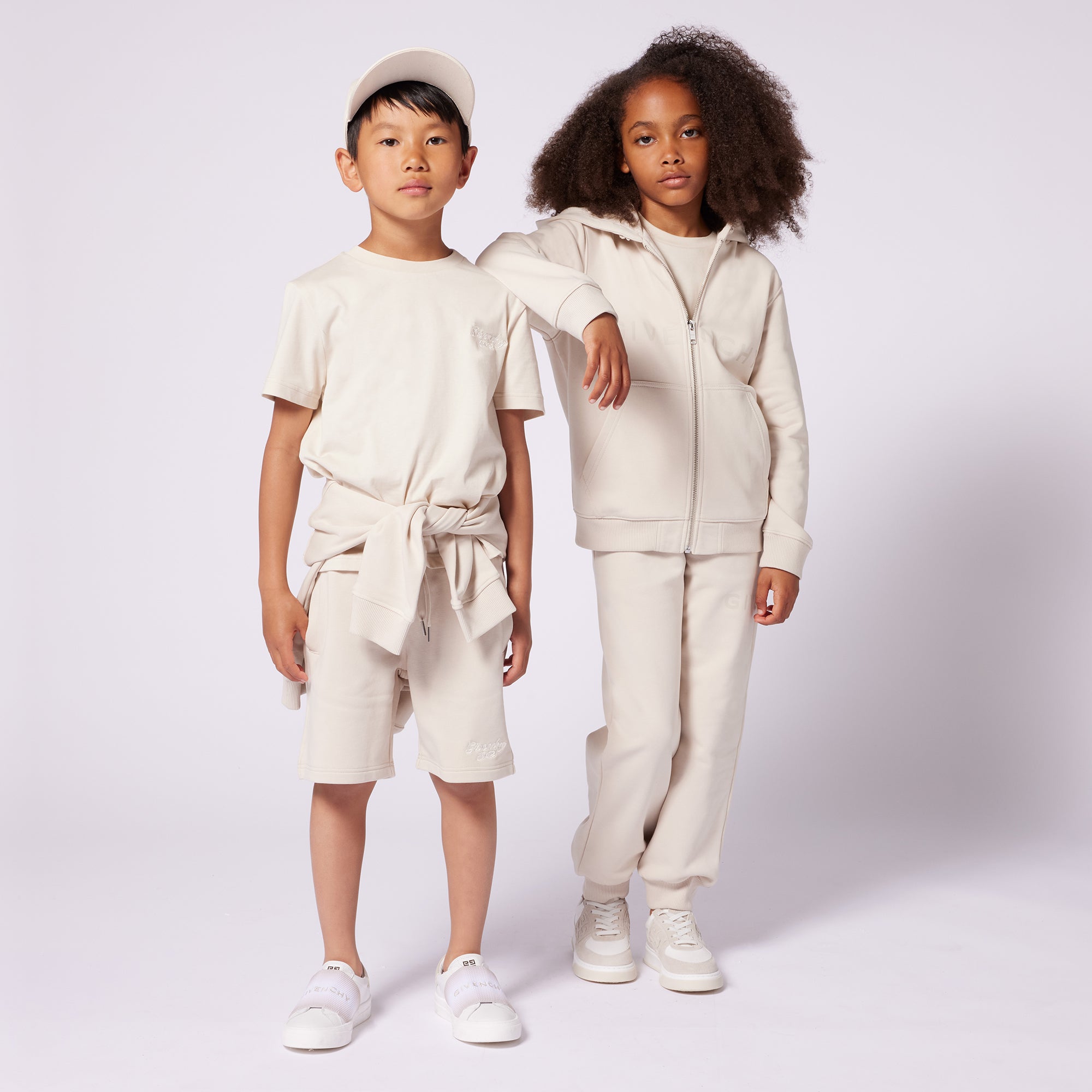 Boys & Girls Beige Logo Cotton T-Shirt