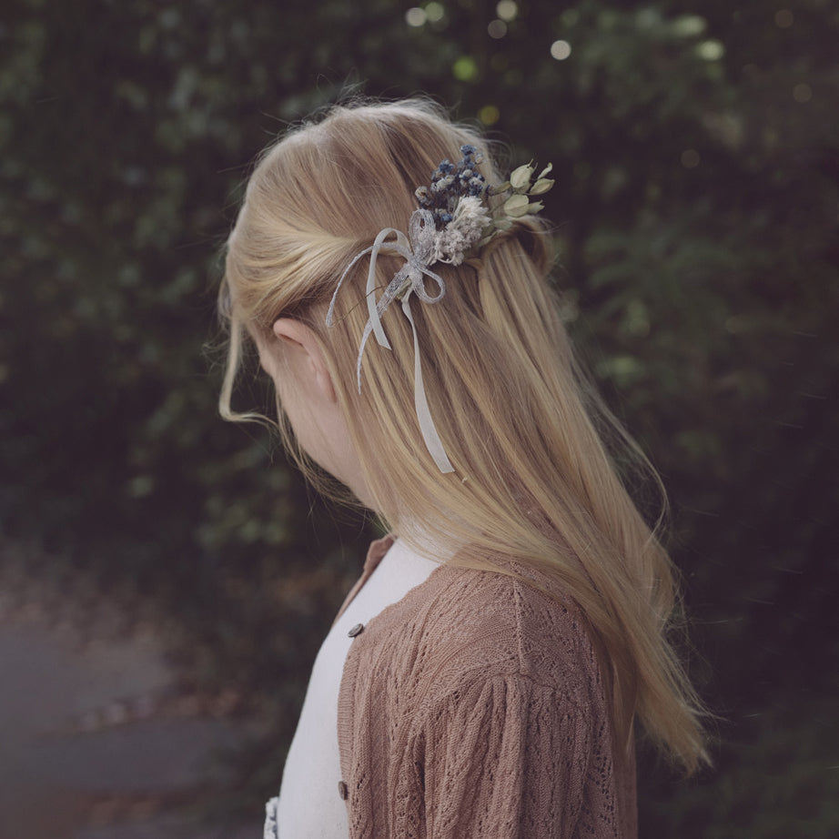 Girls Blue Flower Hair Clips