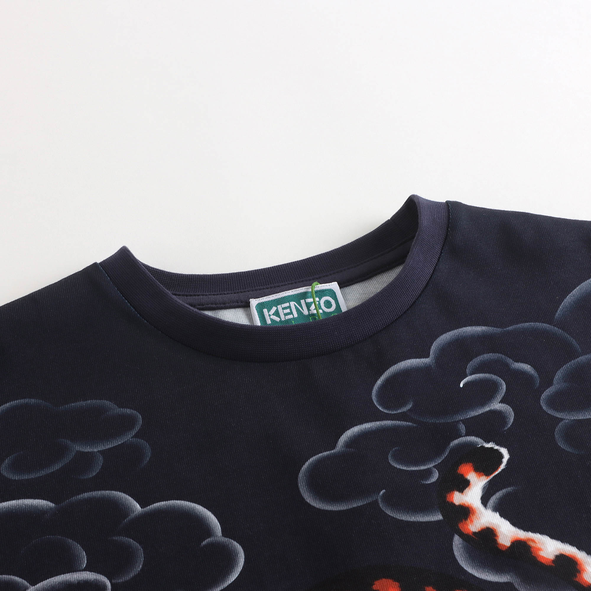 Boys & Girls Dark Blue Tiger Printed Cotton T-Shirt