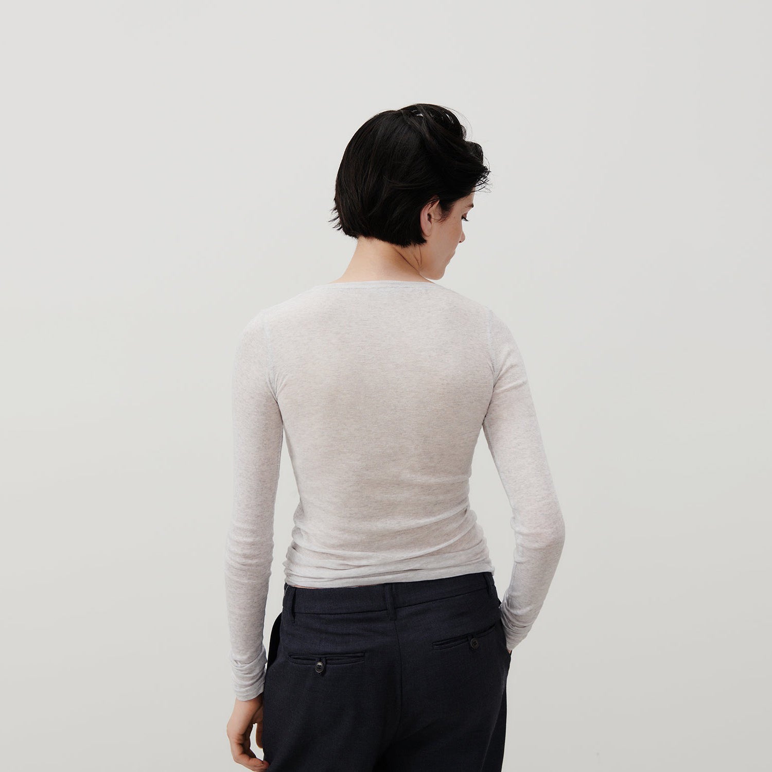 Women Light Grey Cotton T-Shirt
