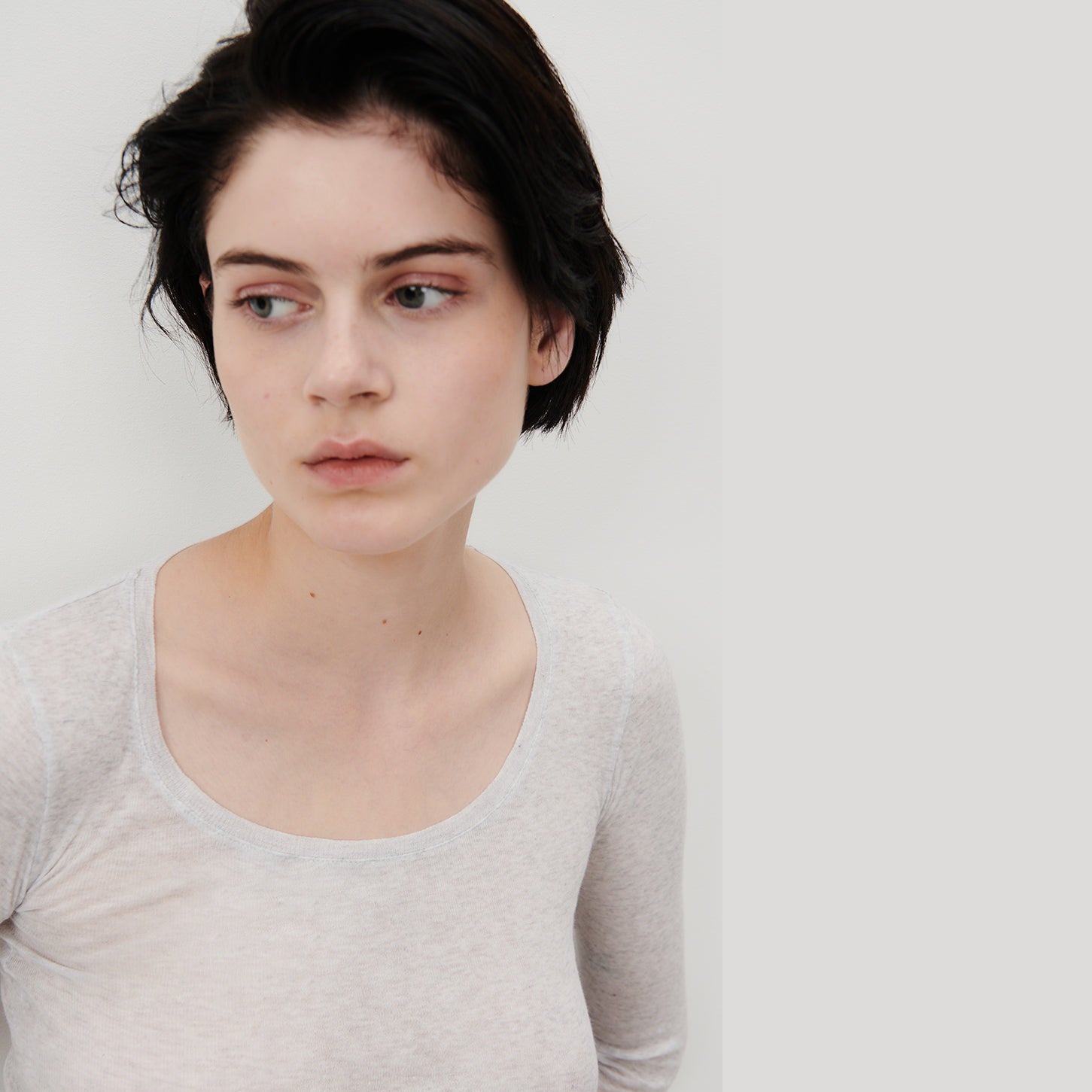 Women Light Grey Cotton T-Shirt