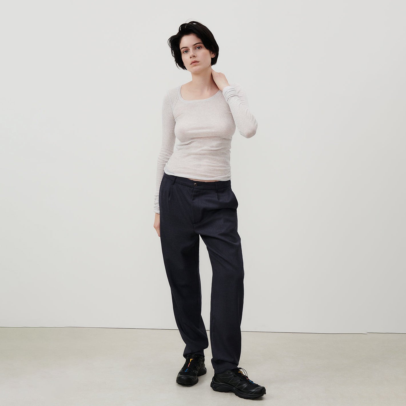 Women Light Grey Cotton T-Shirt