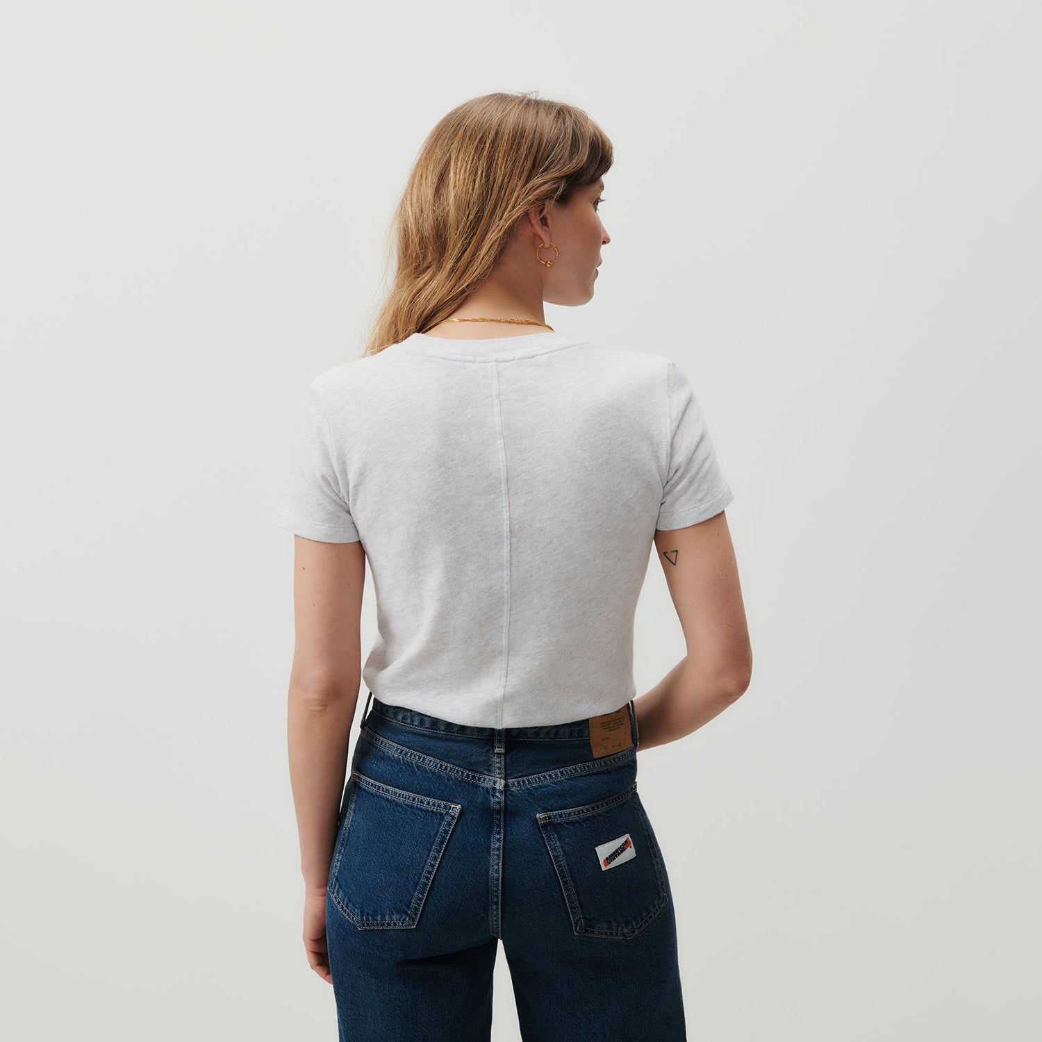 Women Light Grey Cotton T-Shirt