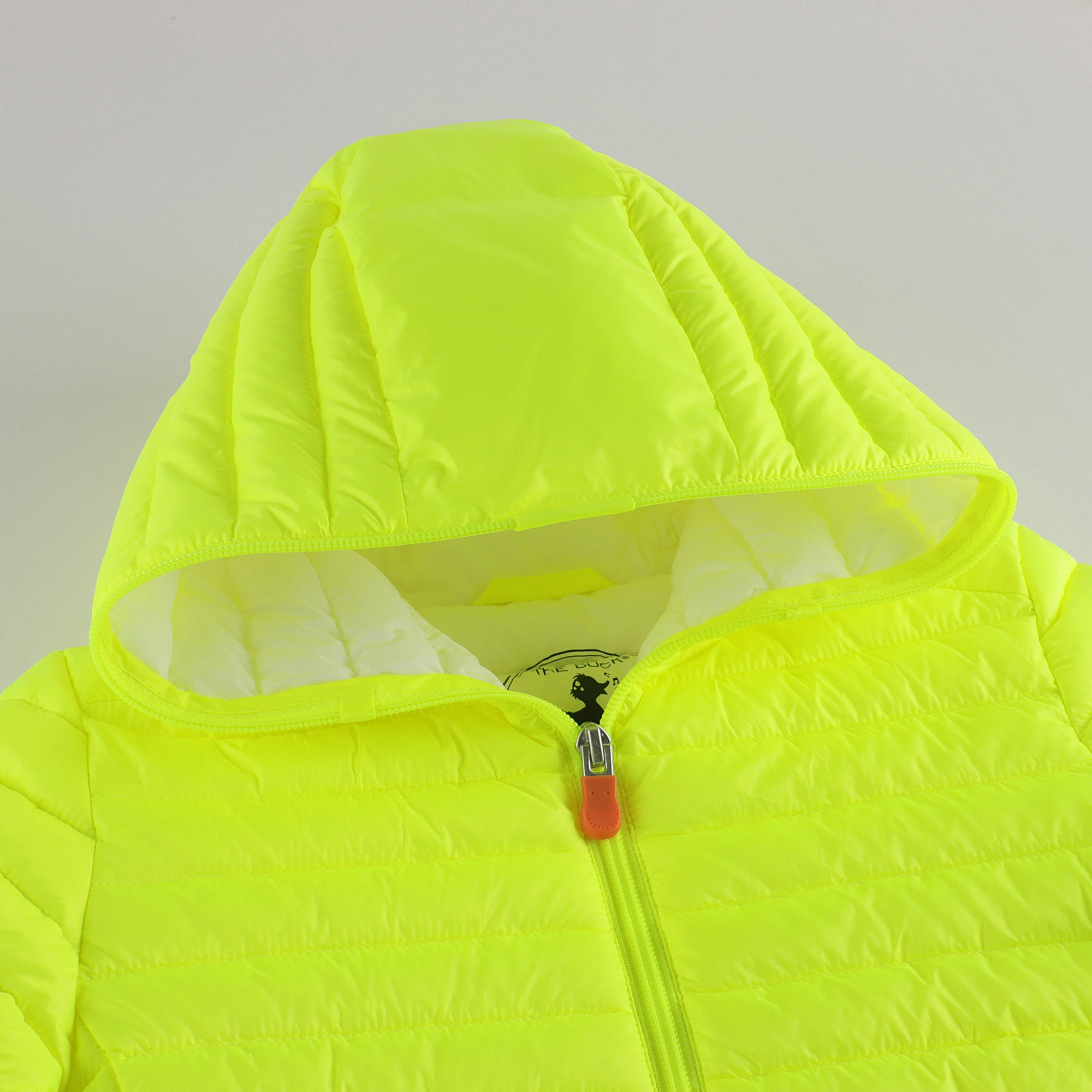 Boys & Girls Fluo Yellow Hooded Padded Jacket