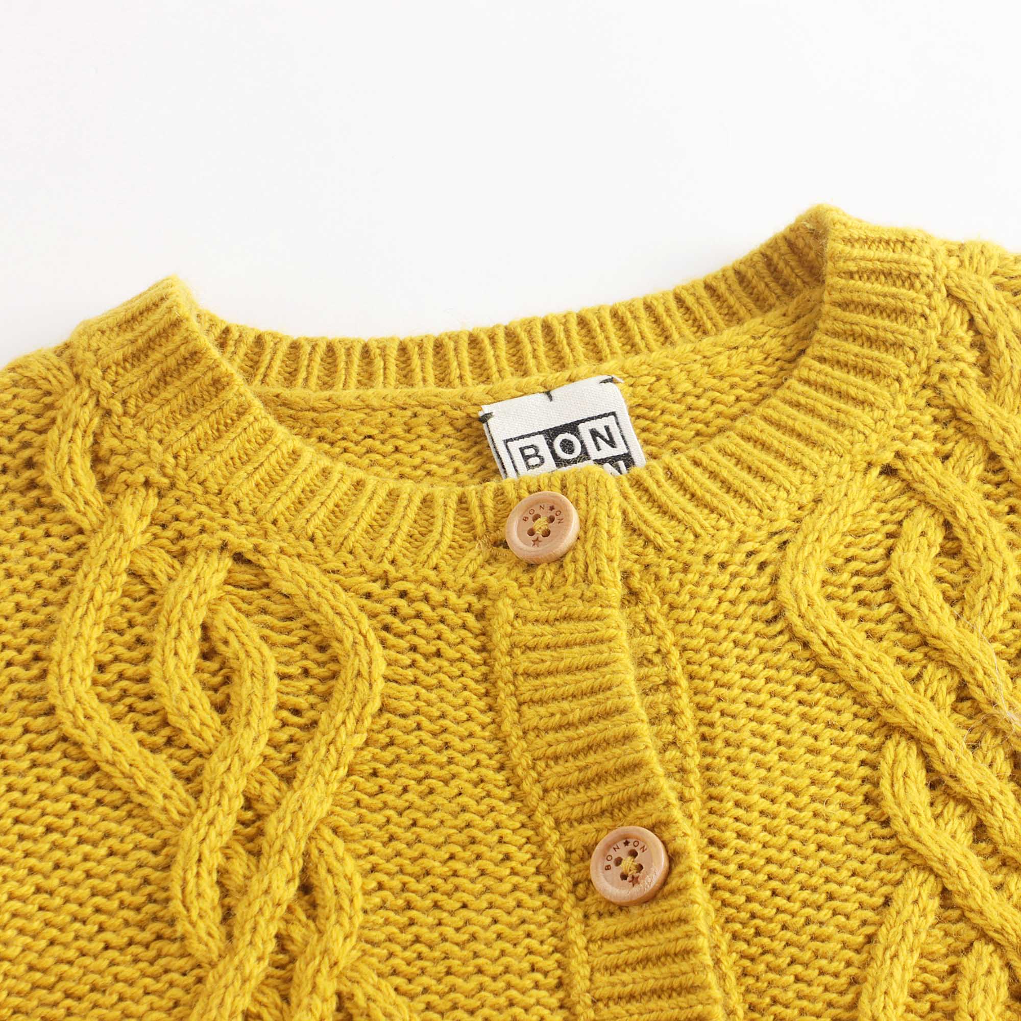 Baby Girls Yellow Cotton Cardigan