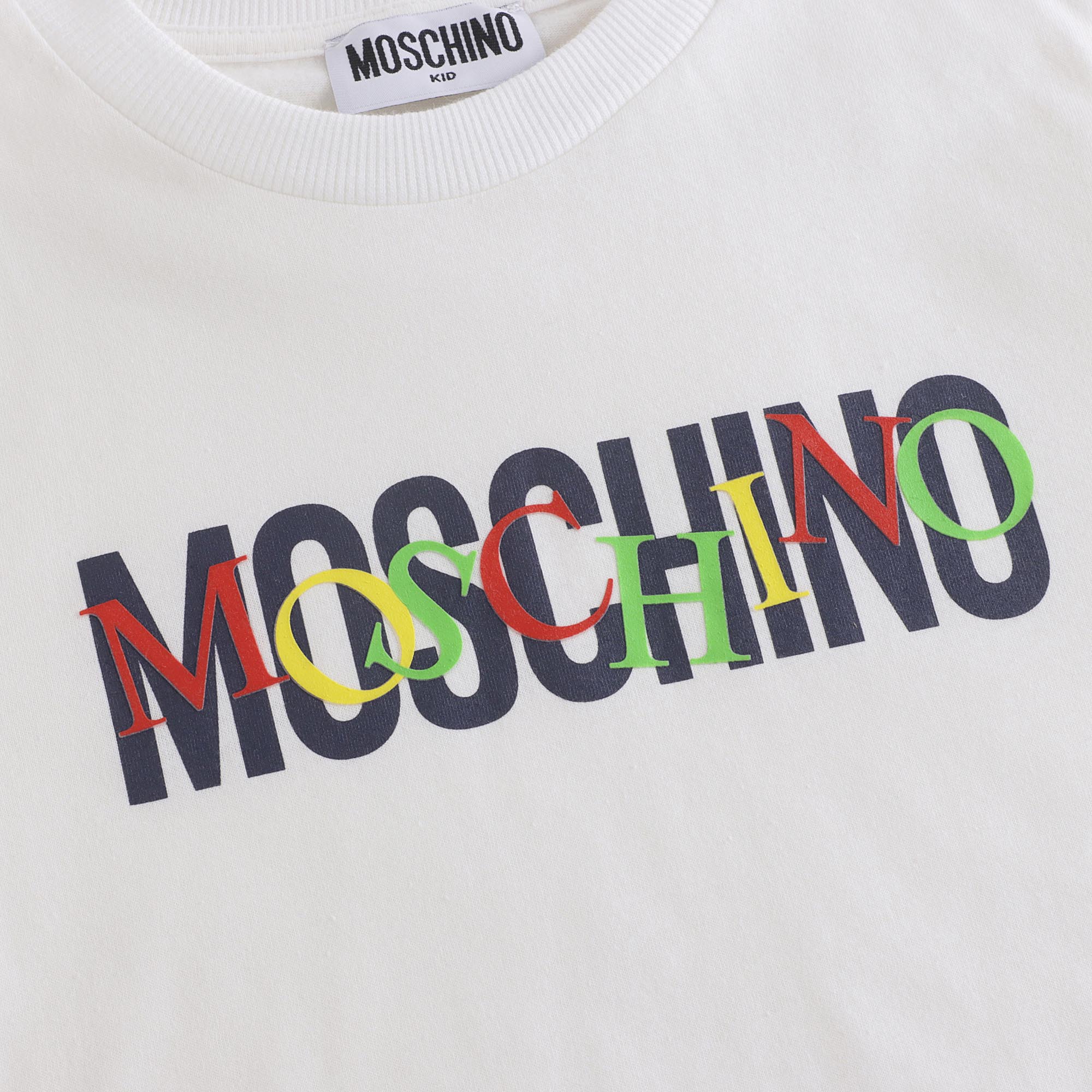 Boys & Girls White Logo Cotton T-Shirt