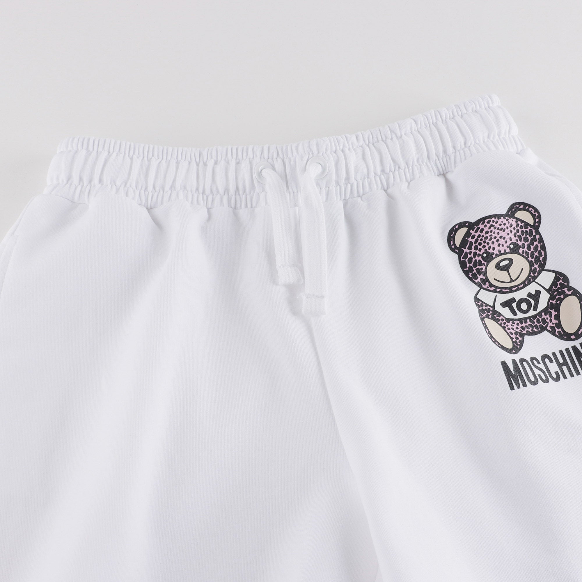 Girls White Cotton Shorts