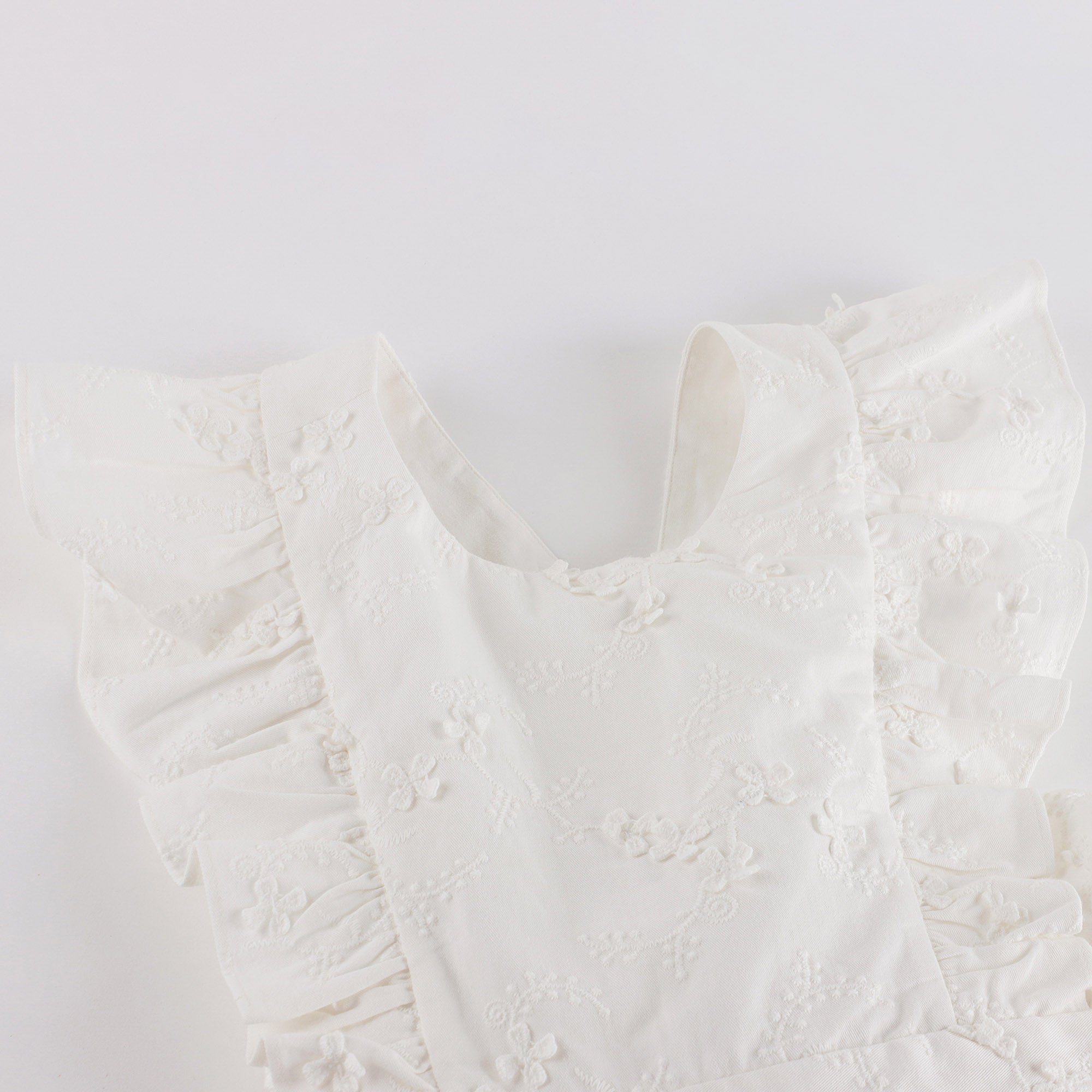Girls White Embroidered Cotton Dress