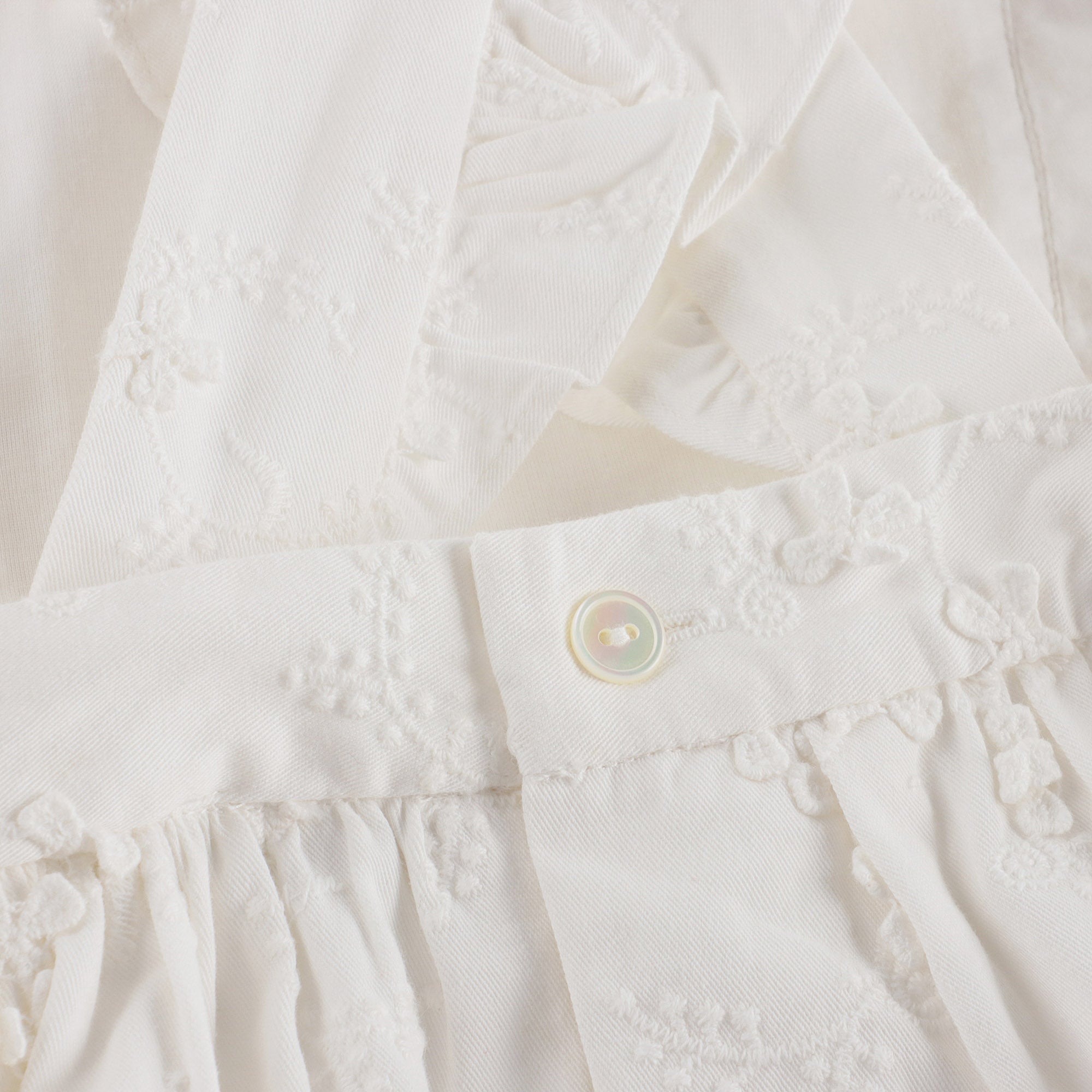 Girls White Embroidered Cotton Dress