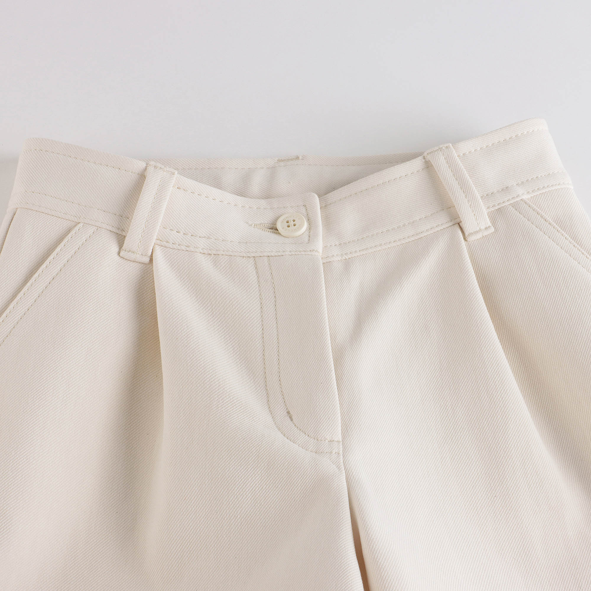 Girls White Cotton Shorts