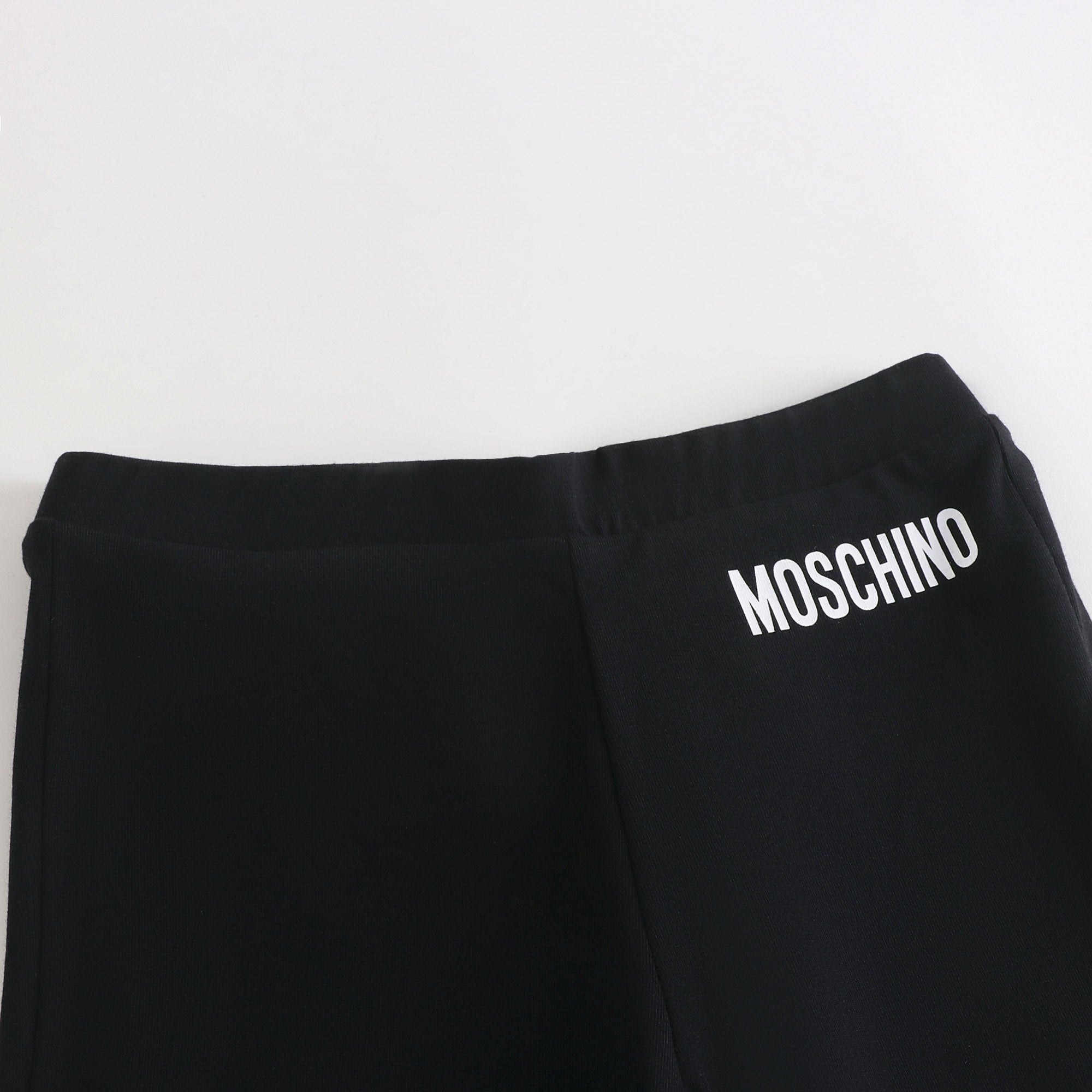 Girls Black Logo Cotton Flares Trousers