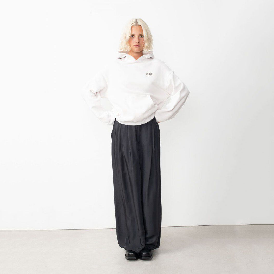 Women White Hooded Cotton Sweatshirt