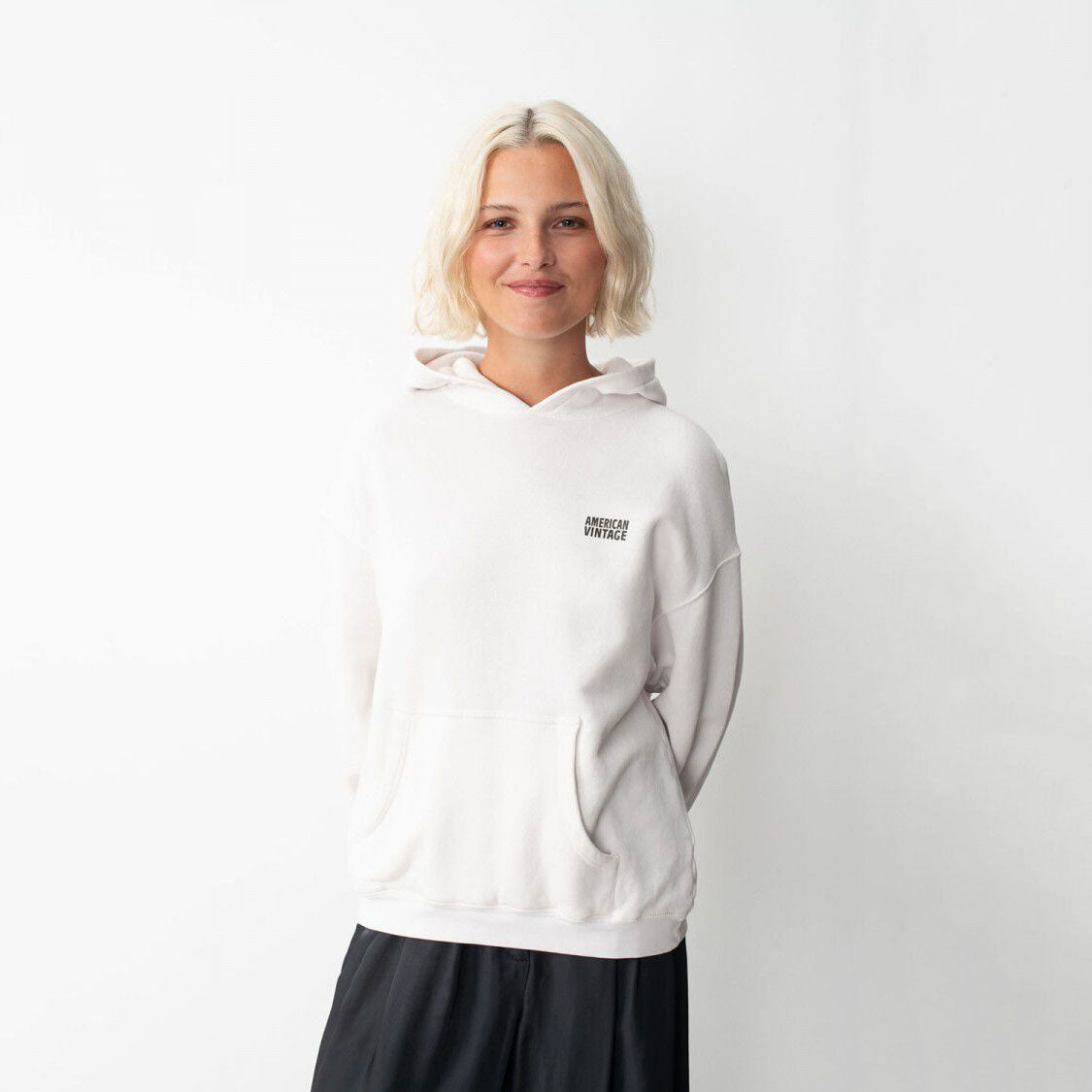 Women White Hooded Cotton Sweatshirt