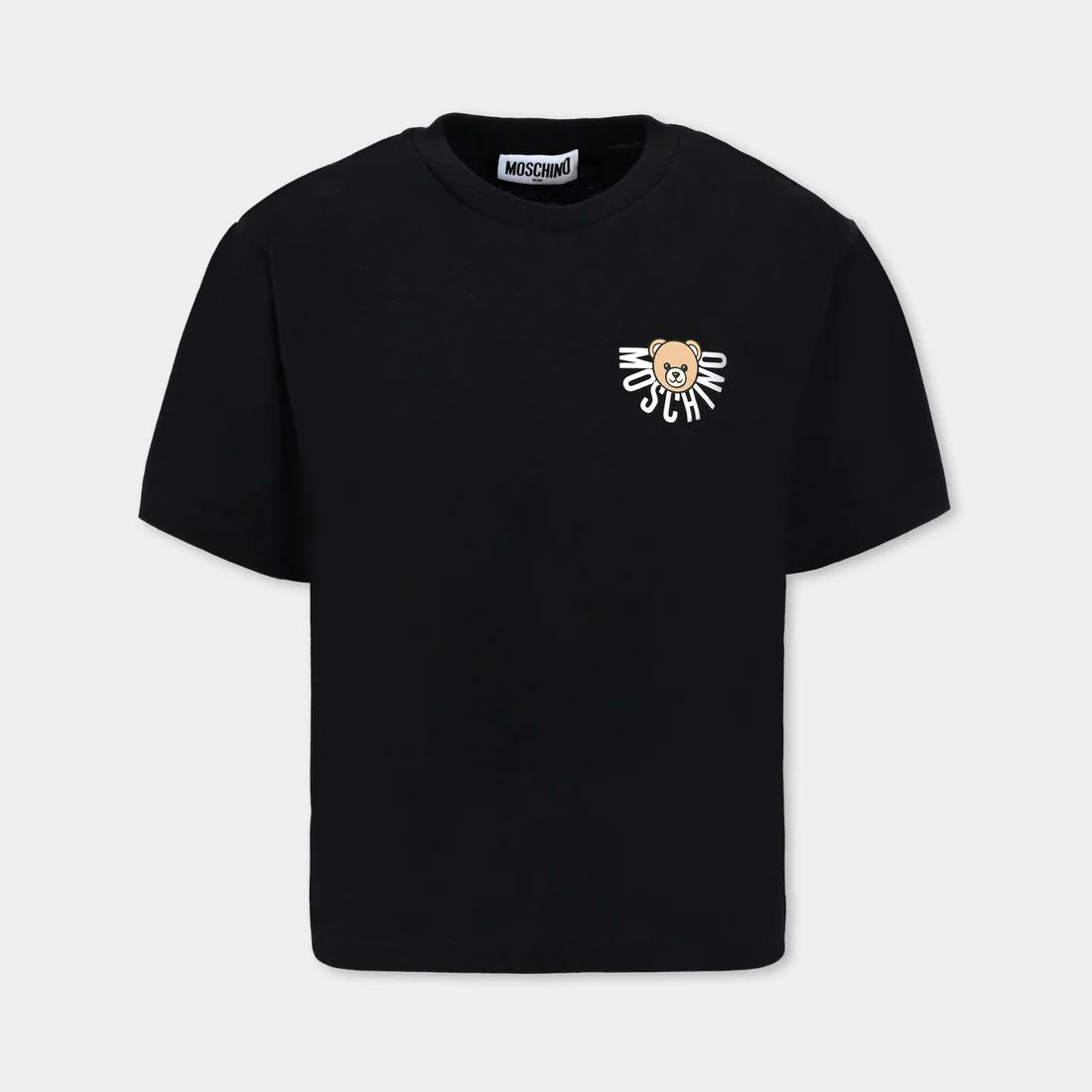 Boys & Girls Black Printed Cotton T-Shirt