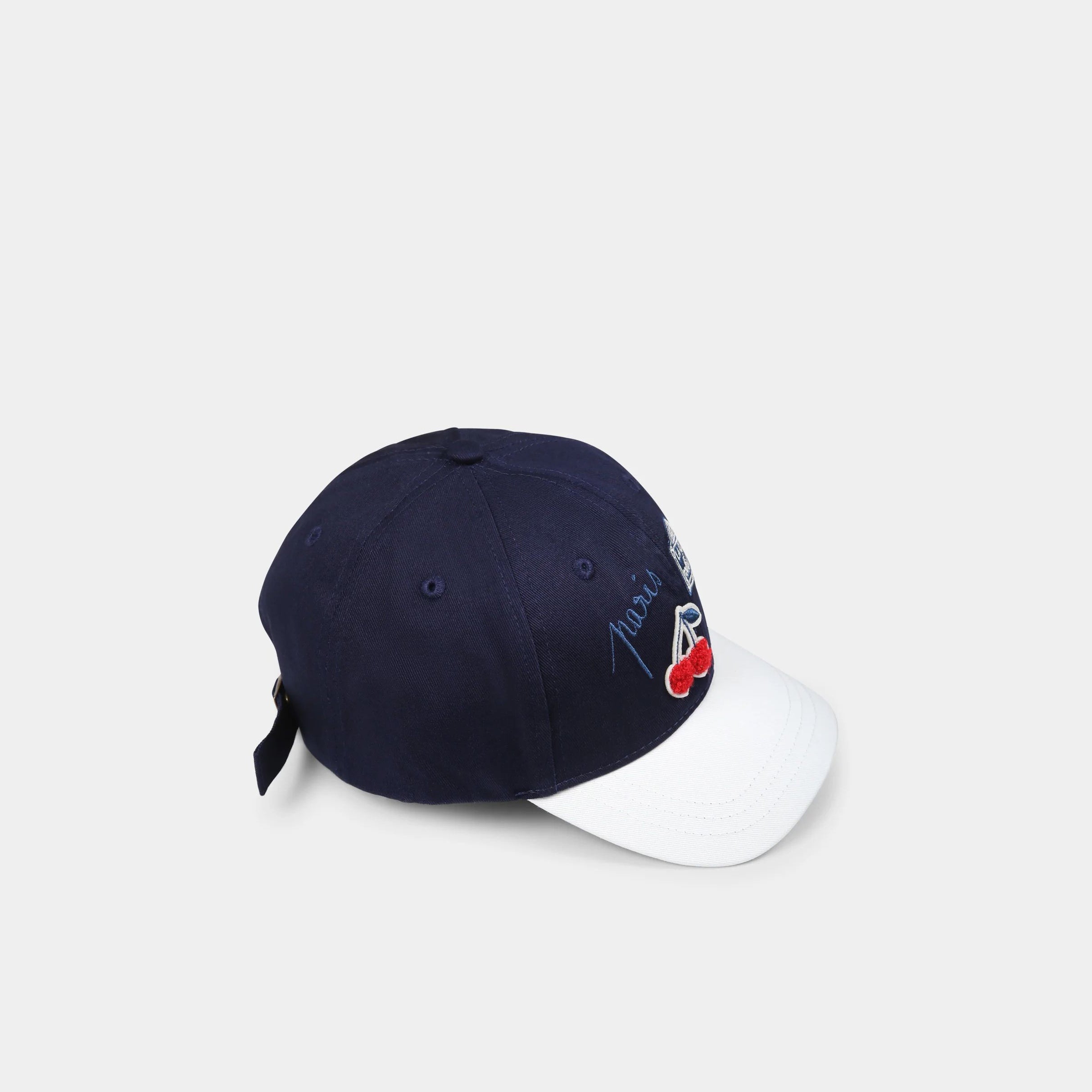 Girls Blue Cherry Cotton Cap