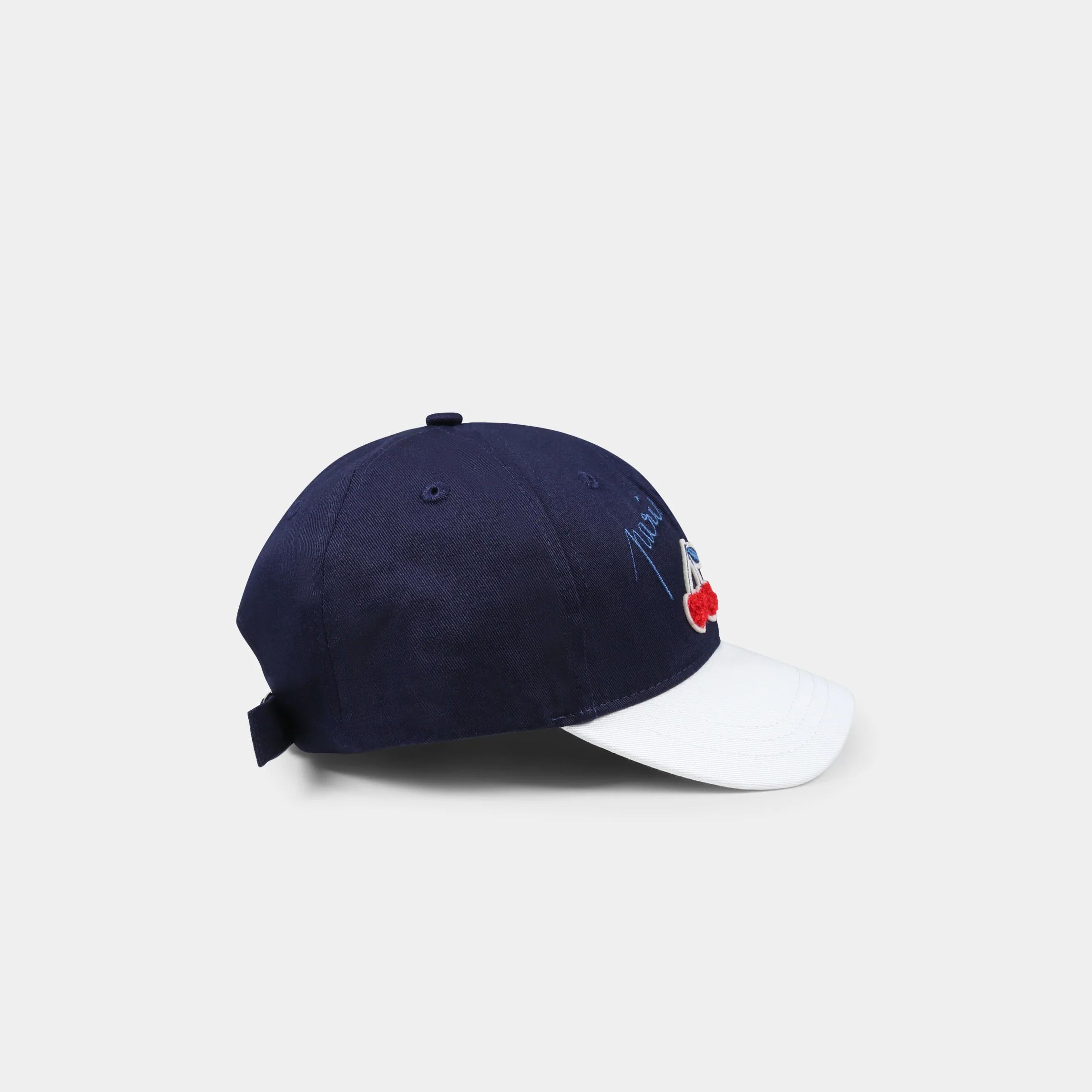 Girls Blue Cherry Cotton Cap