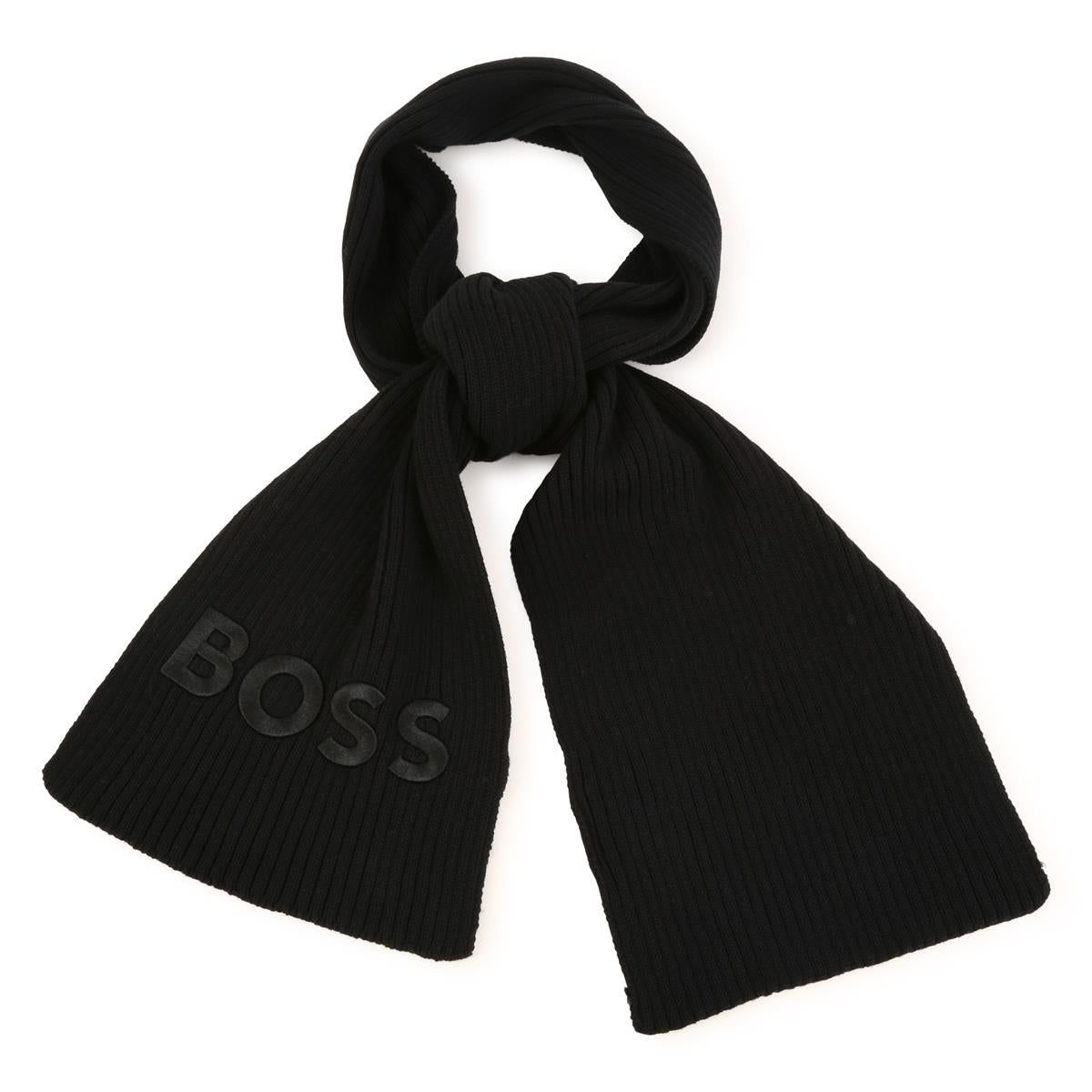 Boys Black Logo Scarf