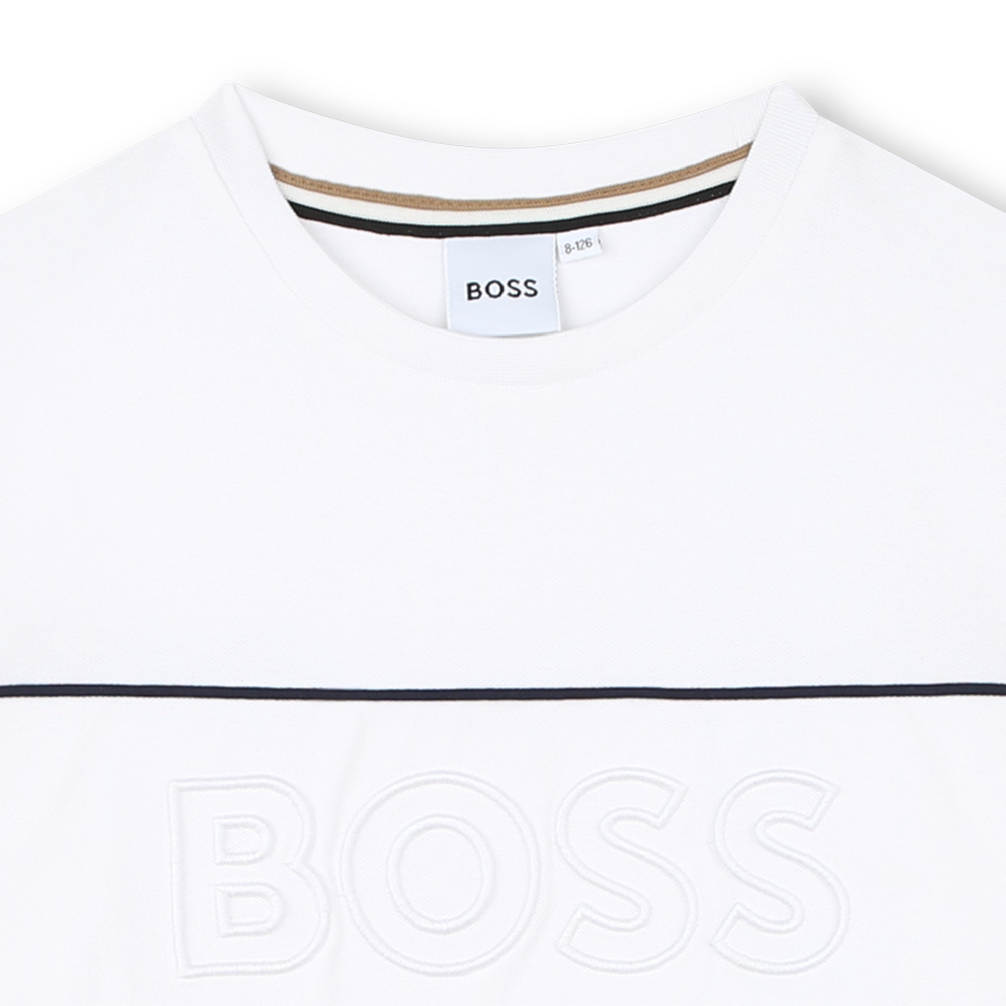 Boys White Logo Cotton T-Shirt