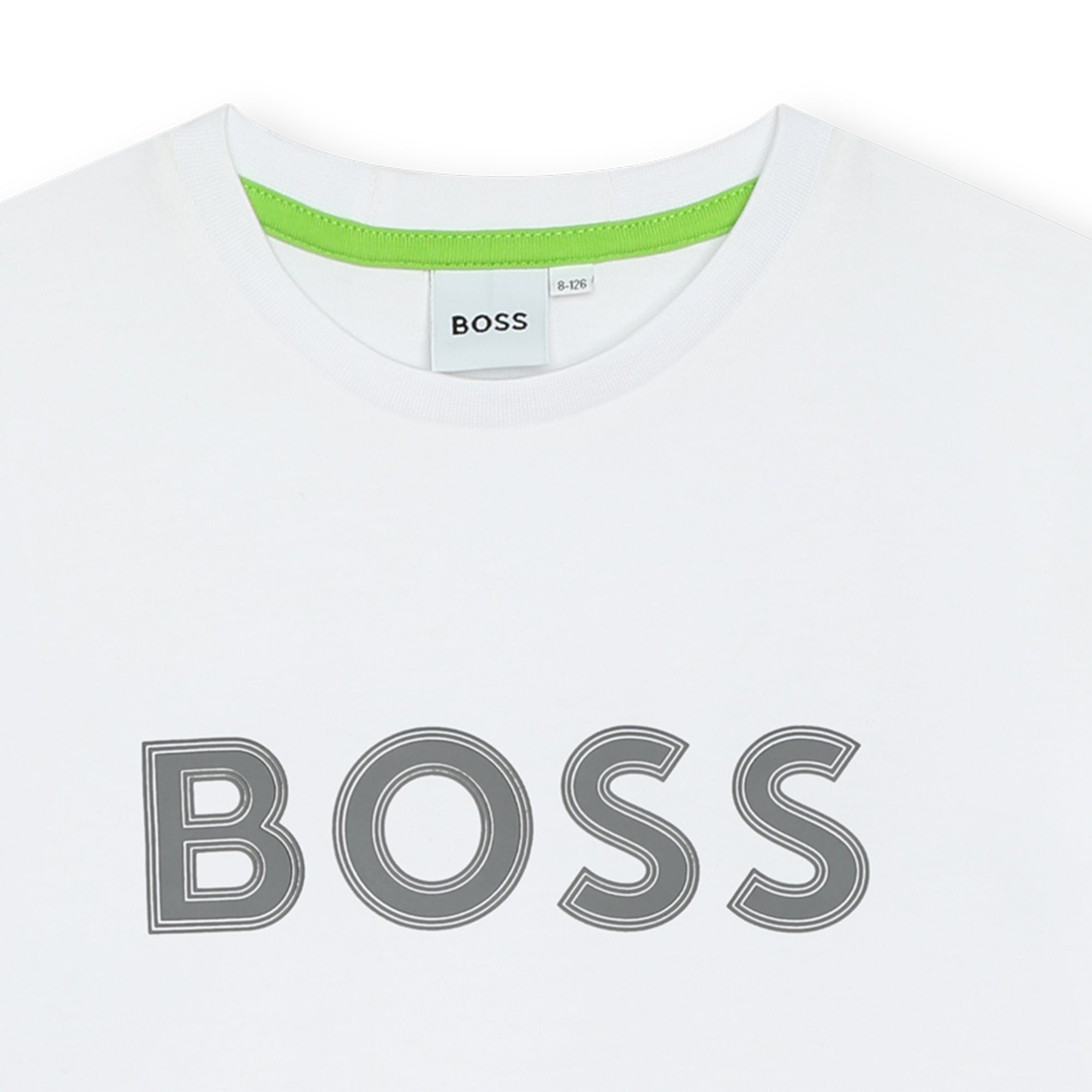 Boys White Logo Cotton T-Shirt