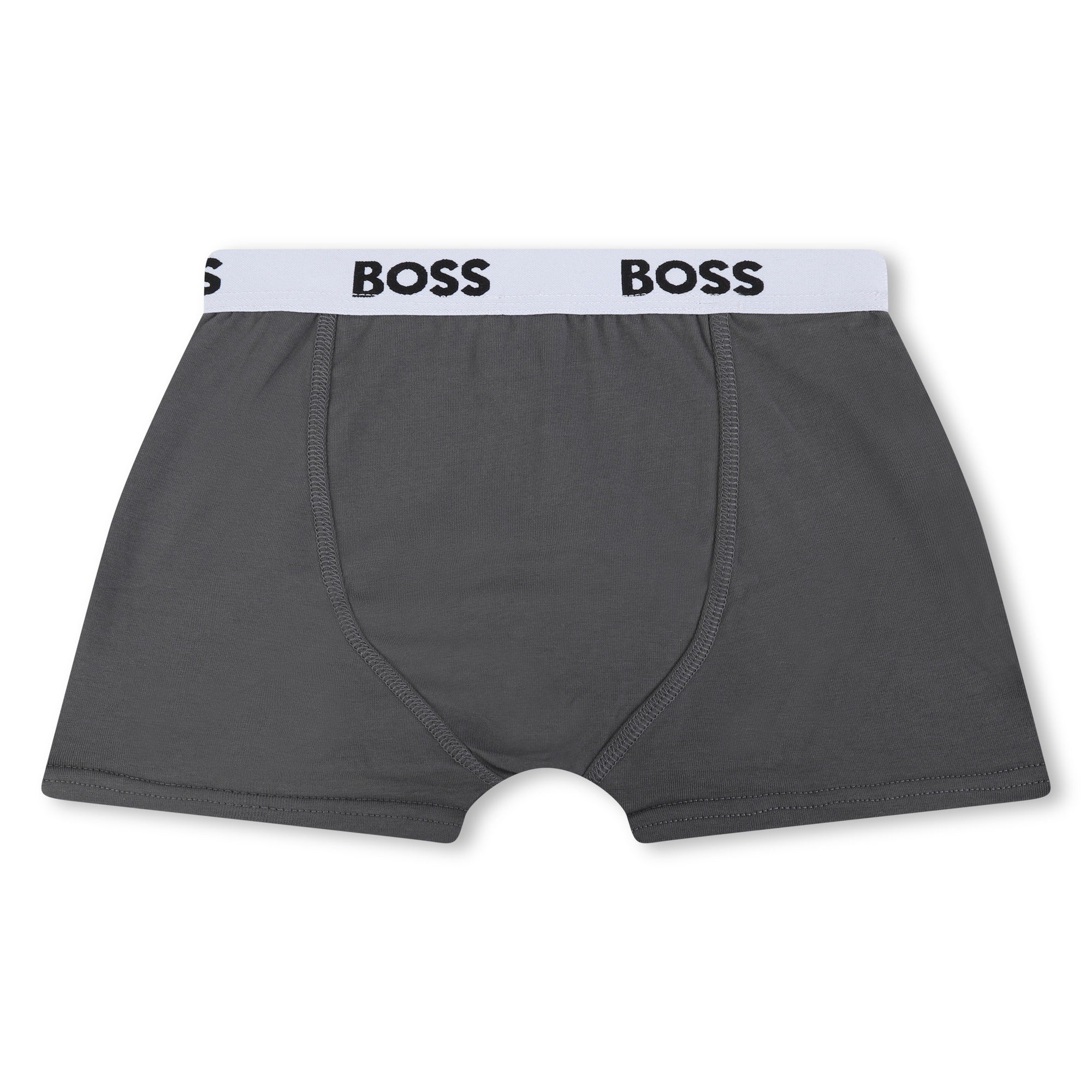 Boys Grey Cotton Underwear Set(2 Pack)