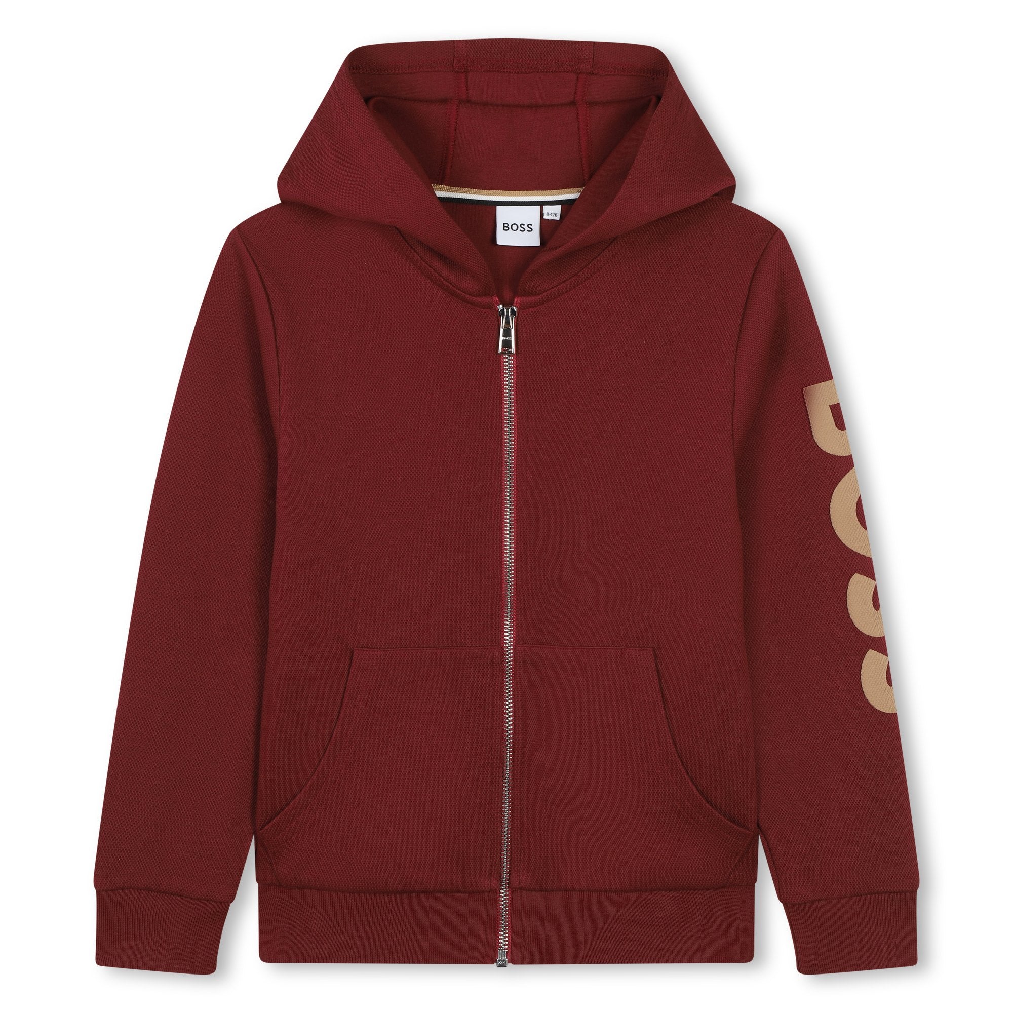 Boys Wine Red Zip-Up Top