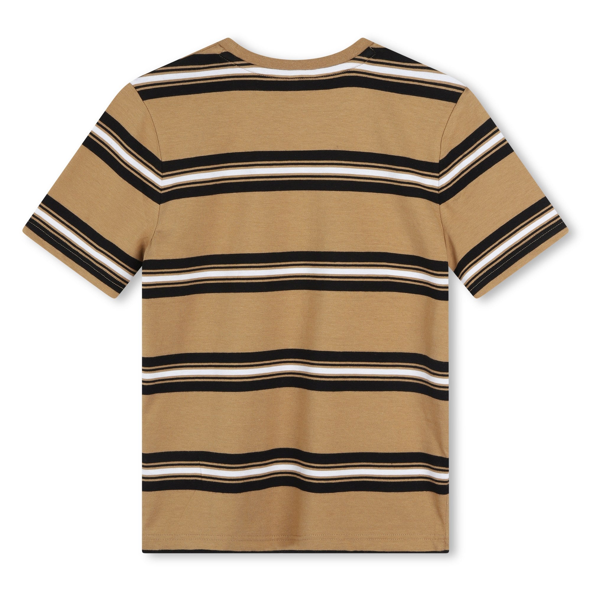 Boys Camel Stripes Cotton T-Shirt