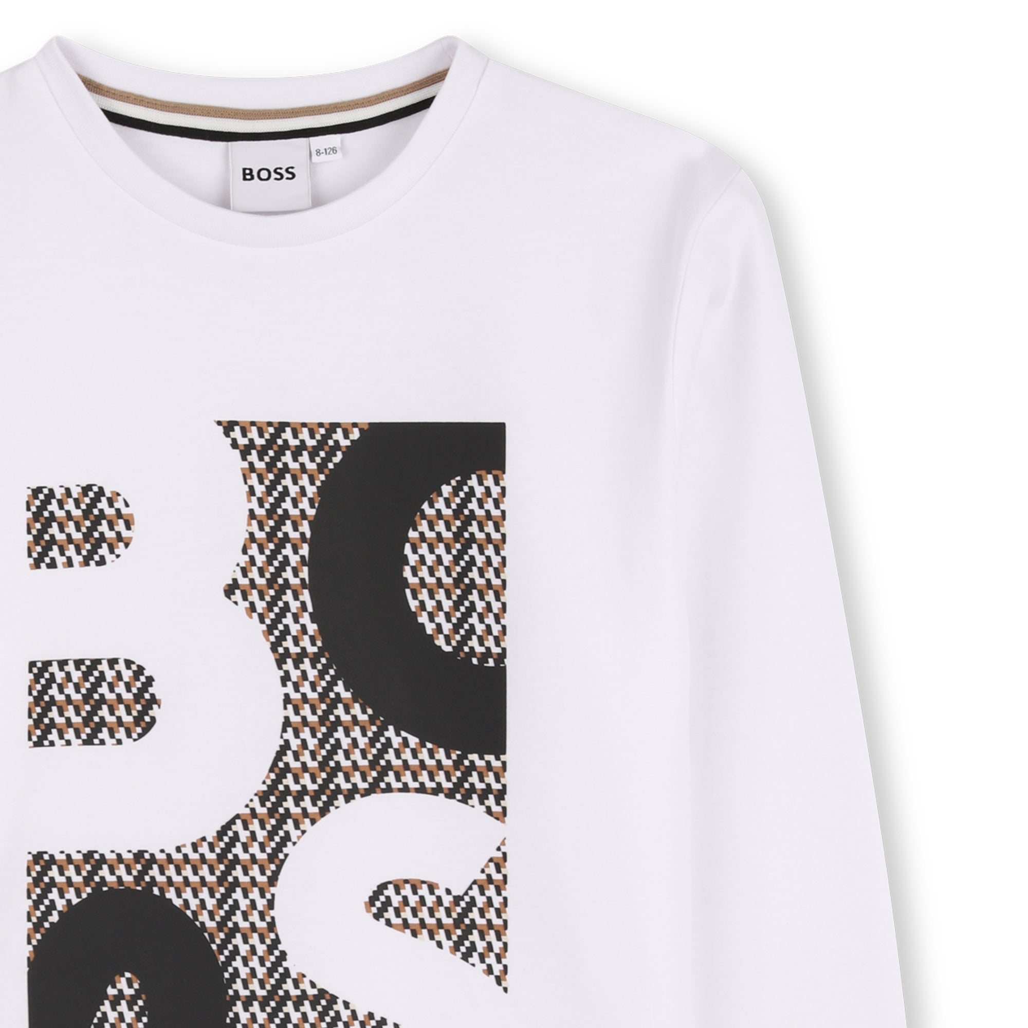 Boys White Logo Cotton T-Shirt