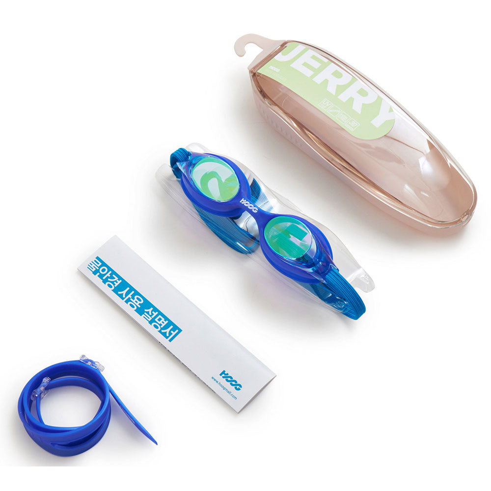 Boys & Girls Blue Rubber Ring Swim Goggles(JERRY-GDBL)