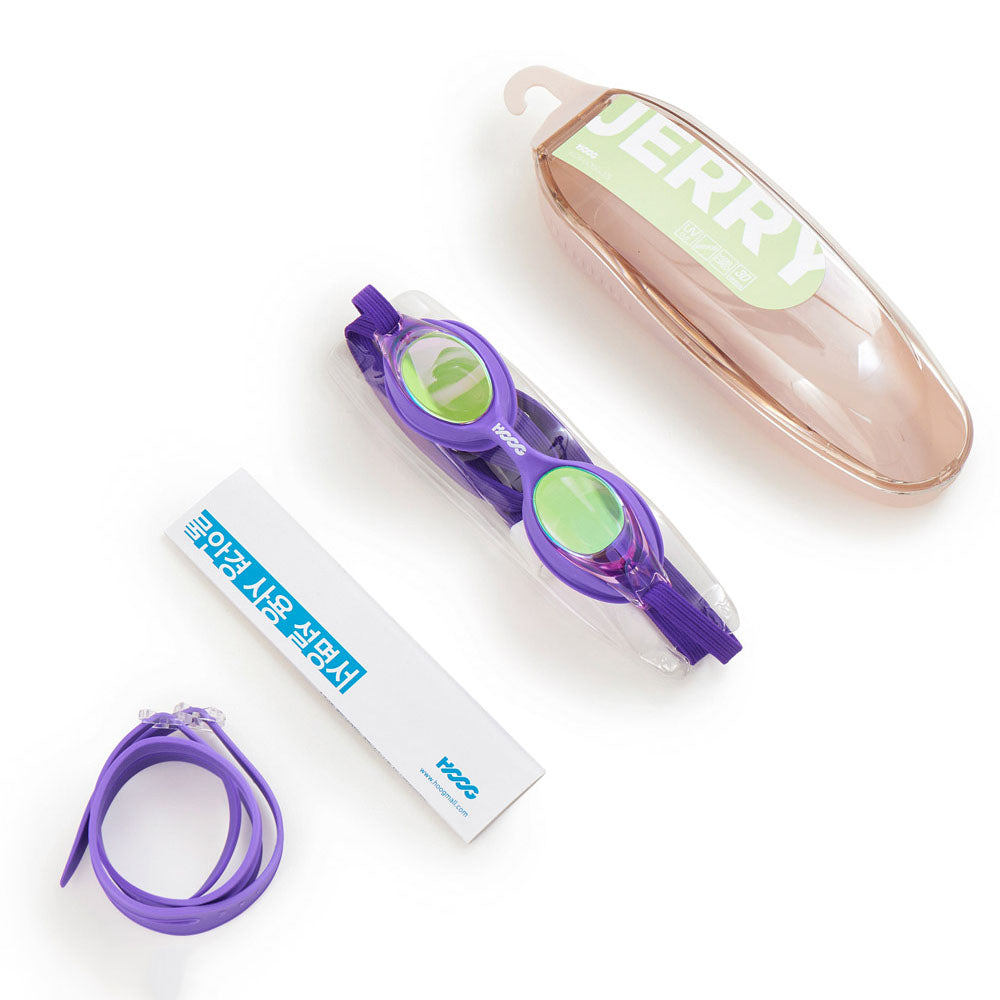 Boys & Girls Purple Rubber Ring Swim Goggles(JERRY-GDPU)