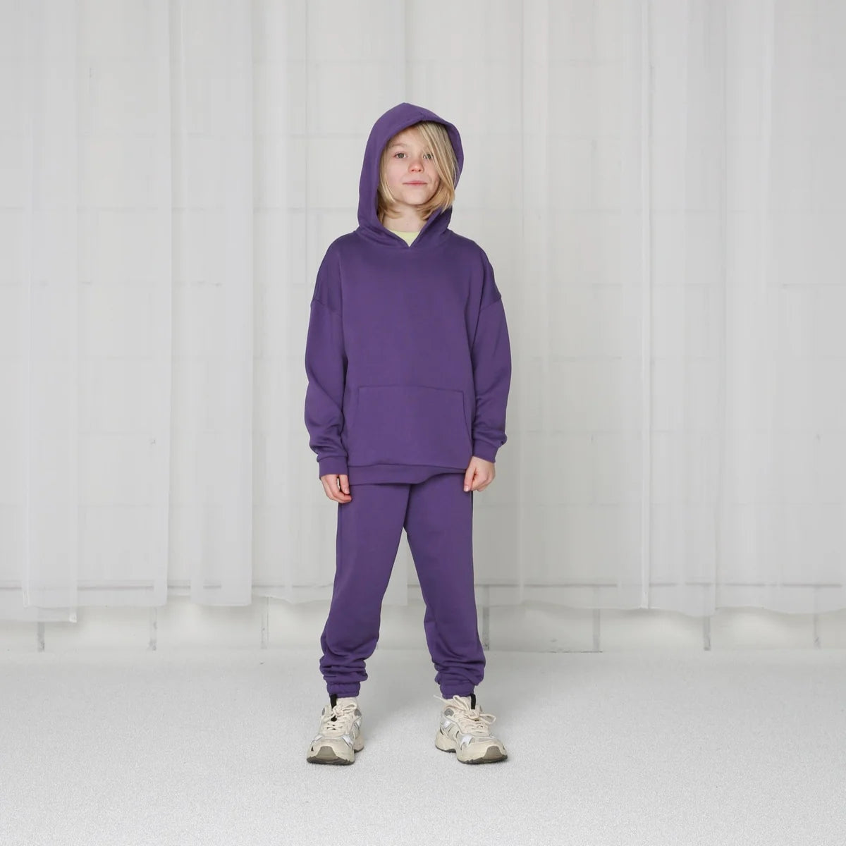 Boys & Girls Purple Cotton Trousers