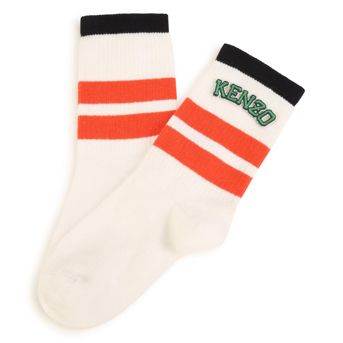 Boys & Girls White Logo Socks