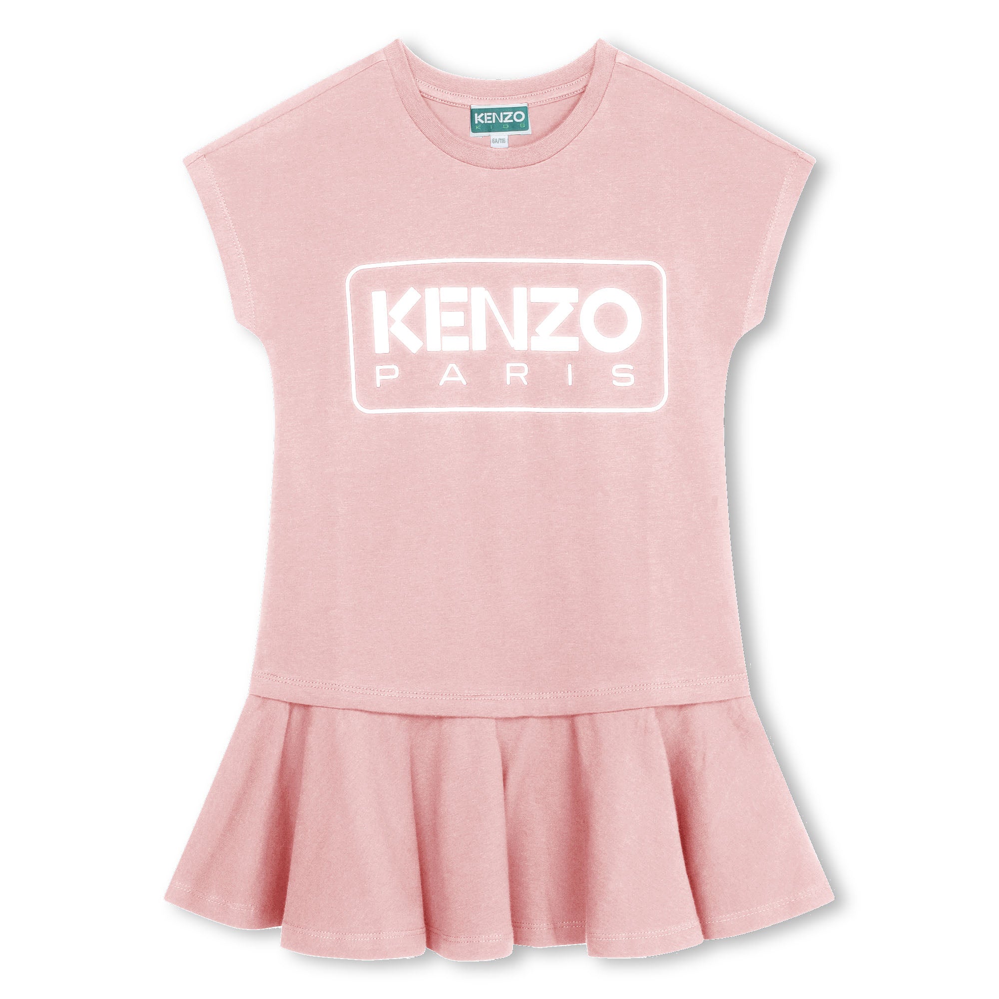 Girls Pink Logo Cotton Dress