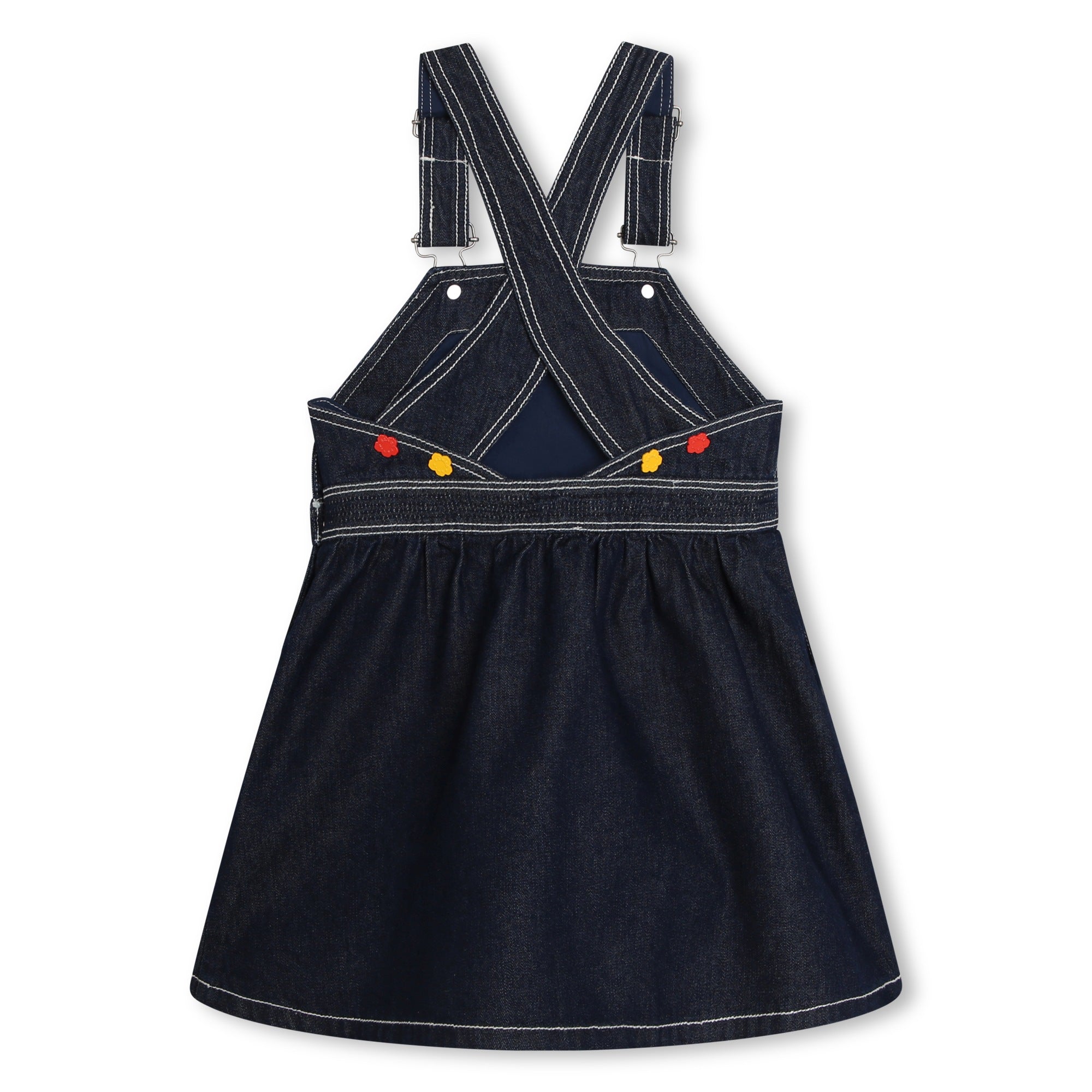 Girls Dark Blue Denim Strap Dress