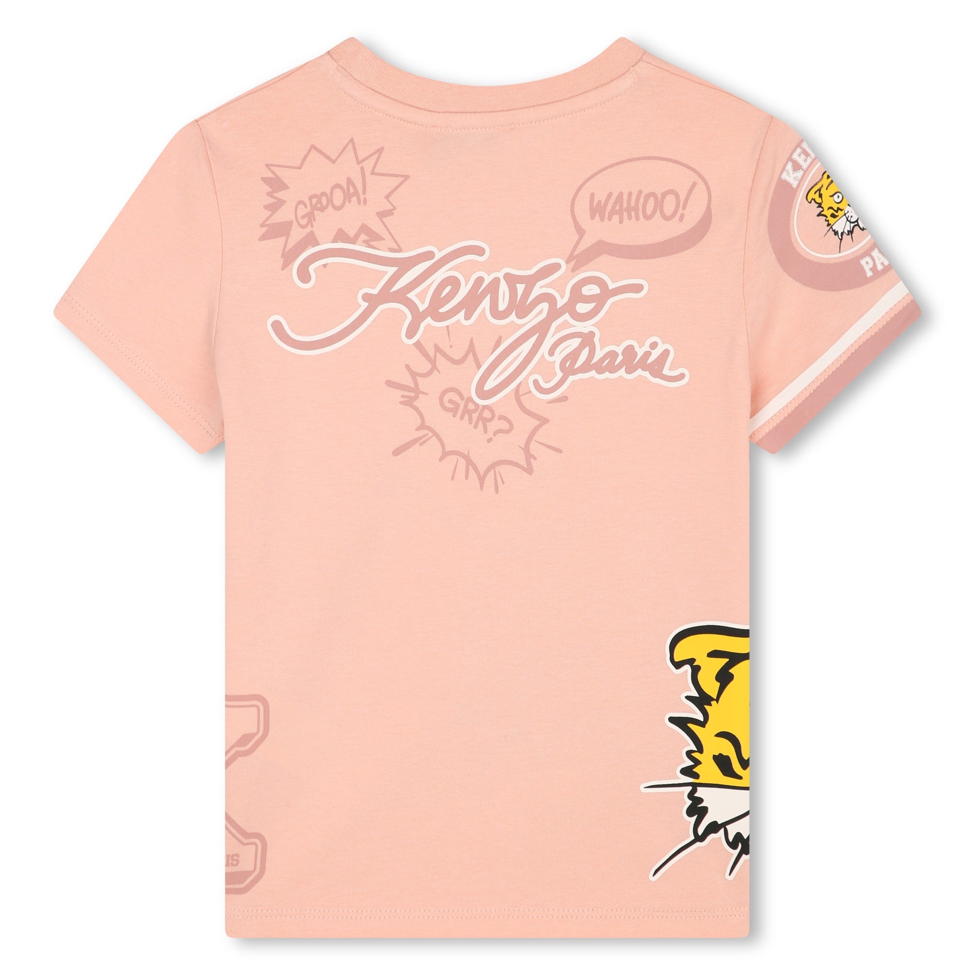 Girls Pink Printed Cotton T-Shirt